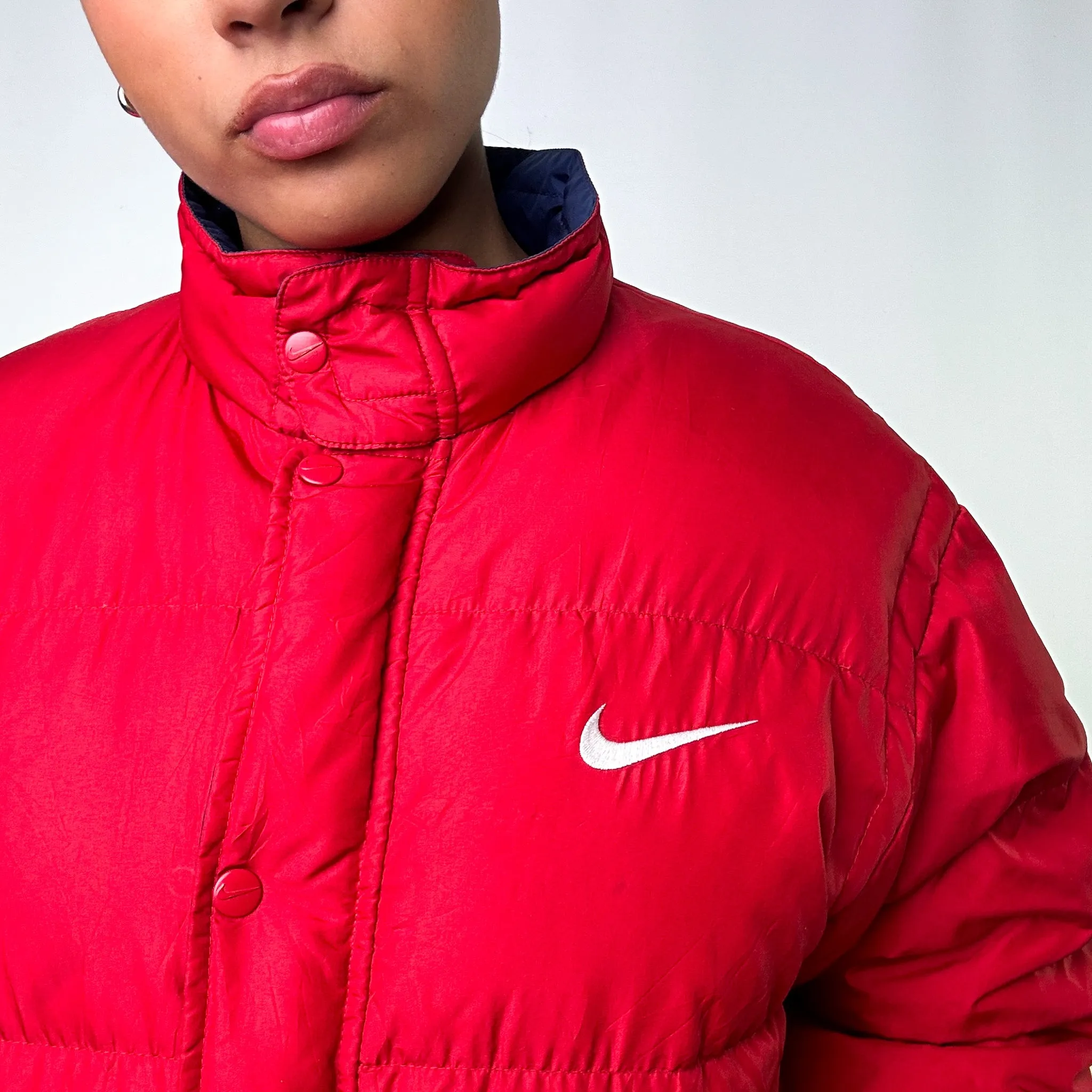 Red 90s NIKE Puffer Jacket Coat (S)