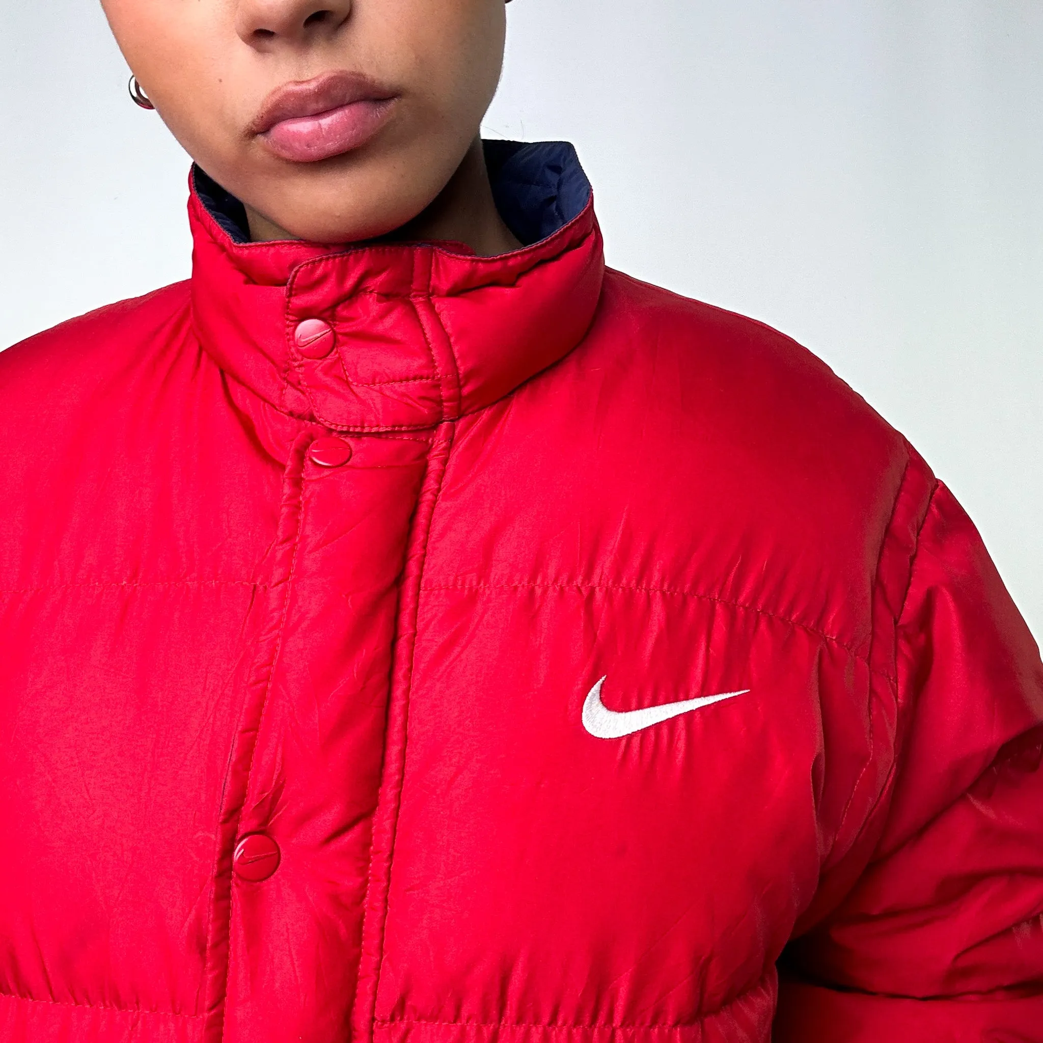 Red 90s NIKE Puffer Jacket Coat (S)