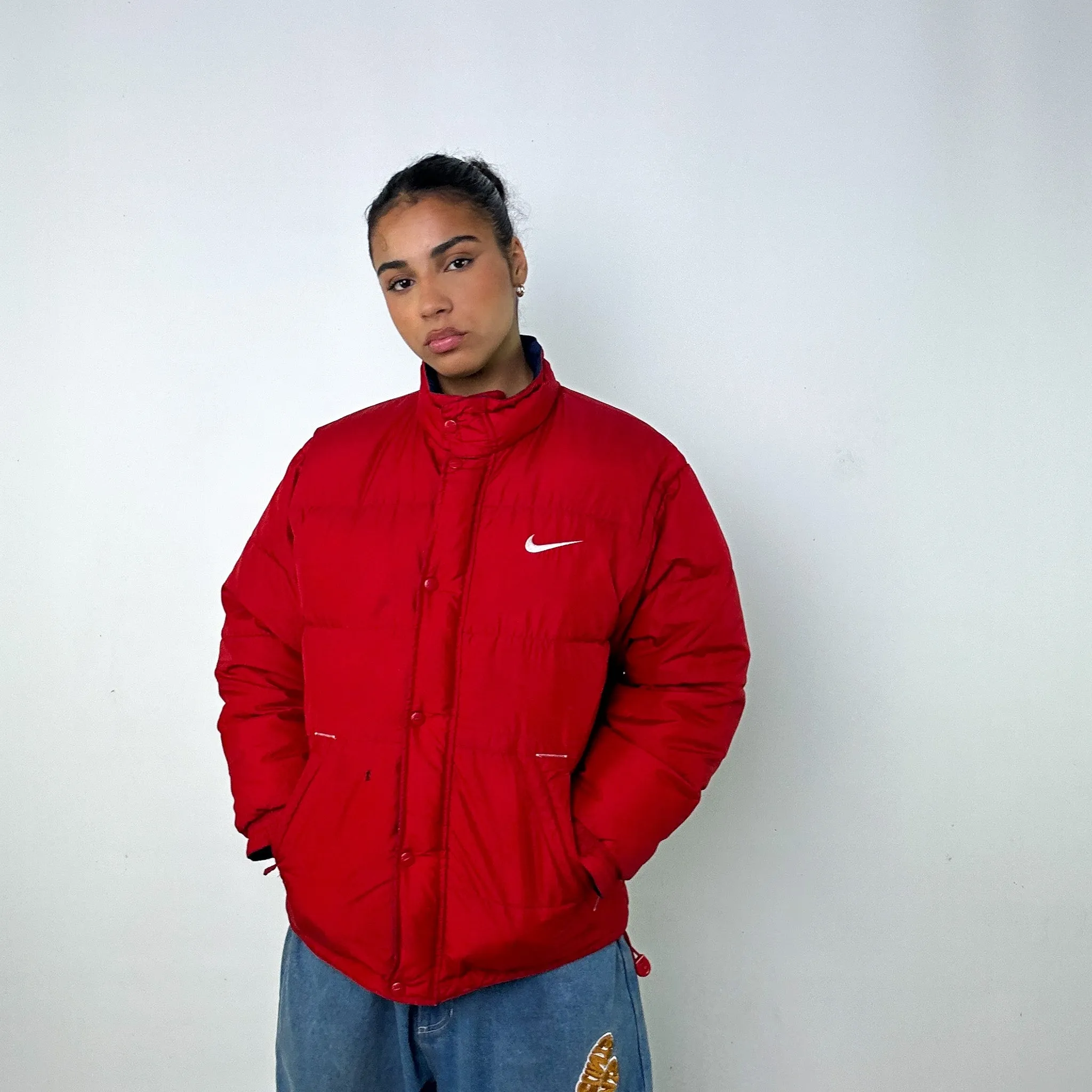 Red 90s NIKE Puffer Jacket Coat (S)