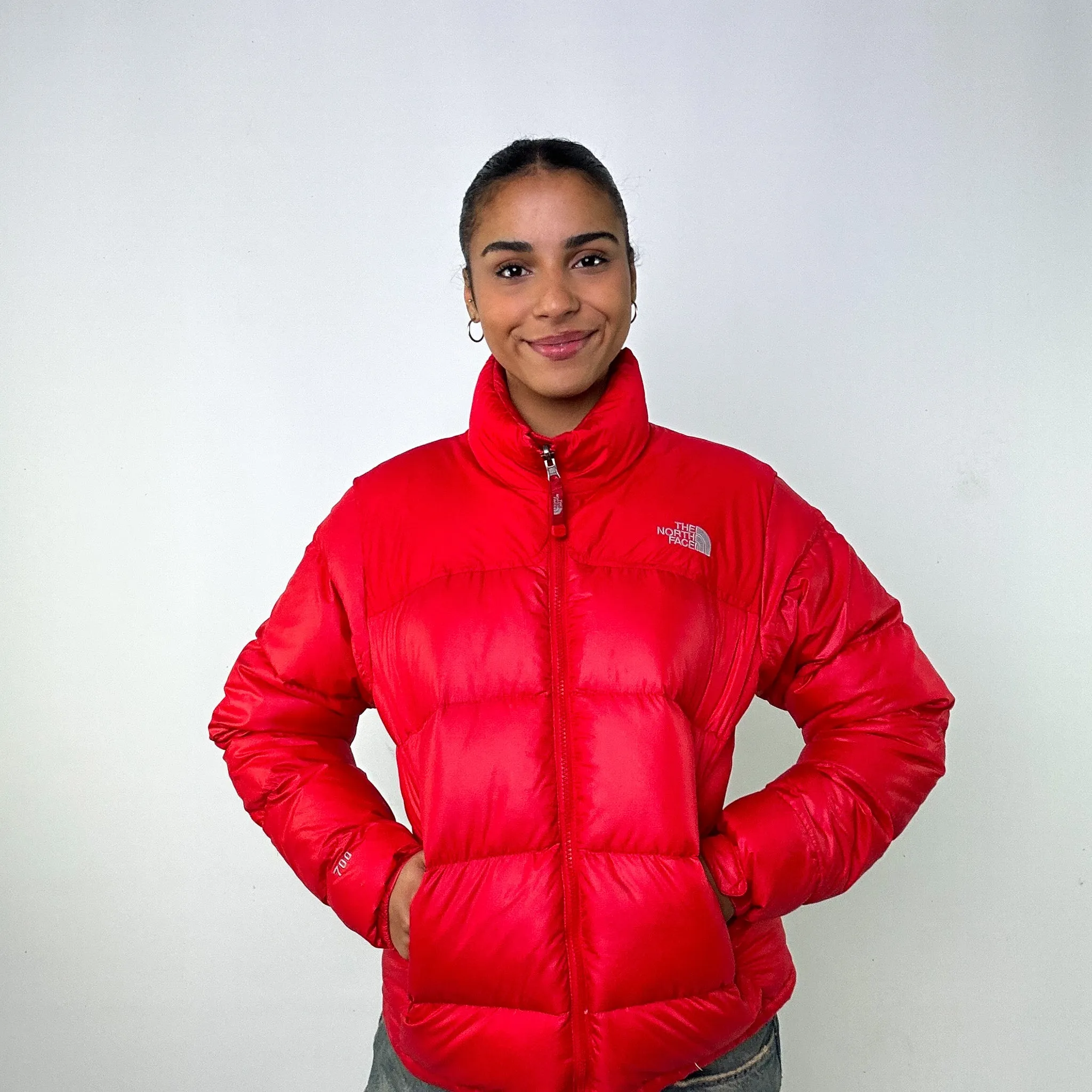 Red y2ks The North Face 700 Series Puffer Jacket Coat (L)