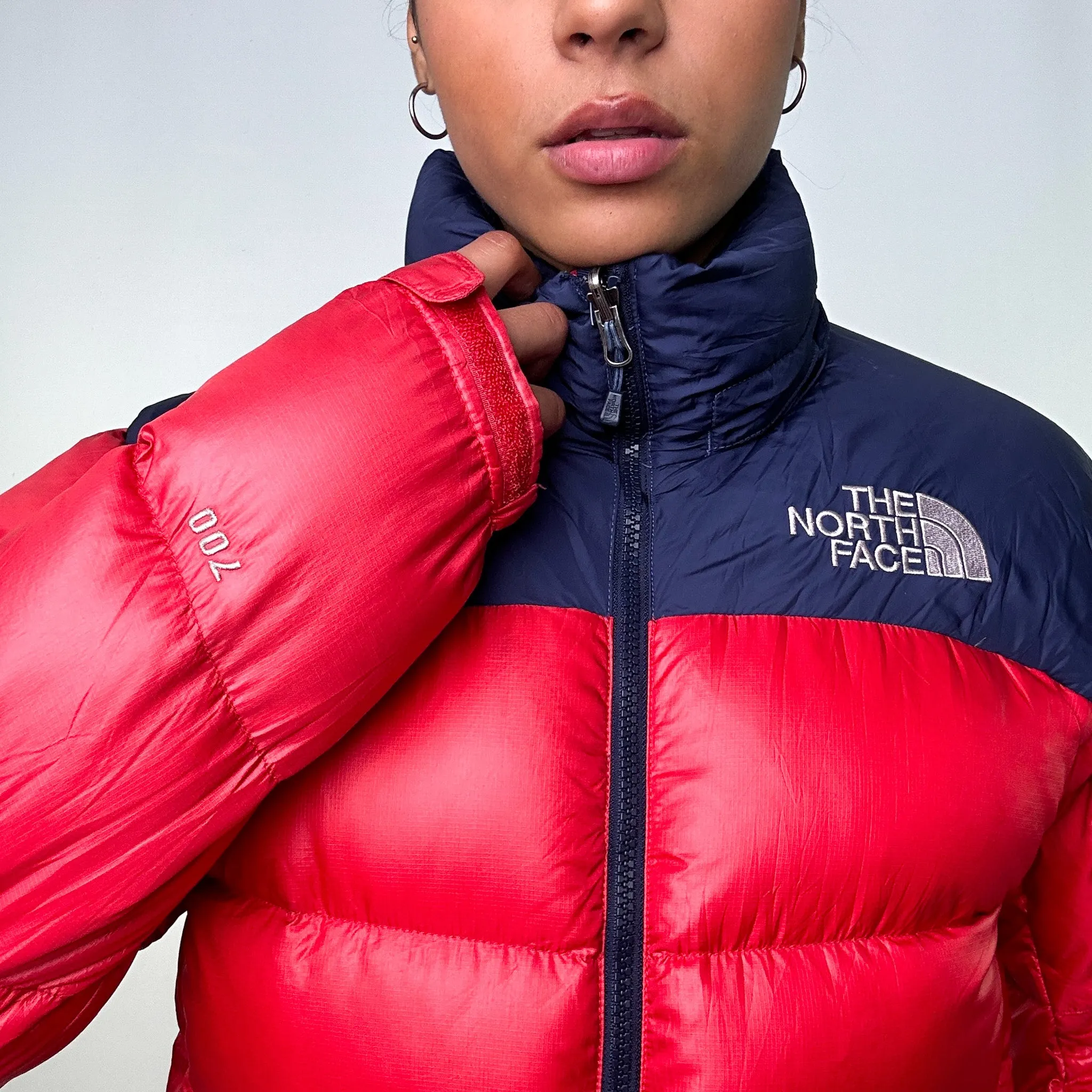 Red y2ks The North Face 700 Series Puffer Jacket Coat (XS)