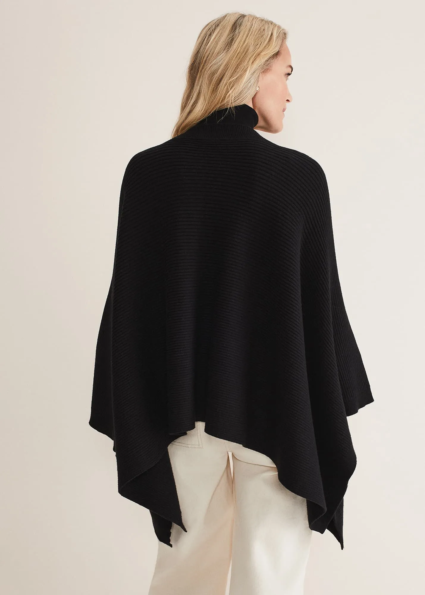 Ribbed Button Poncho