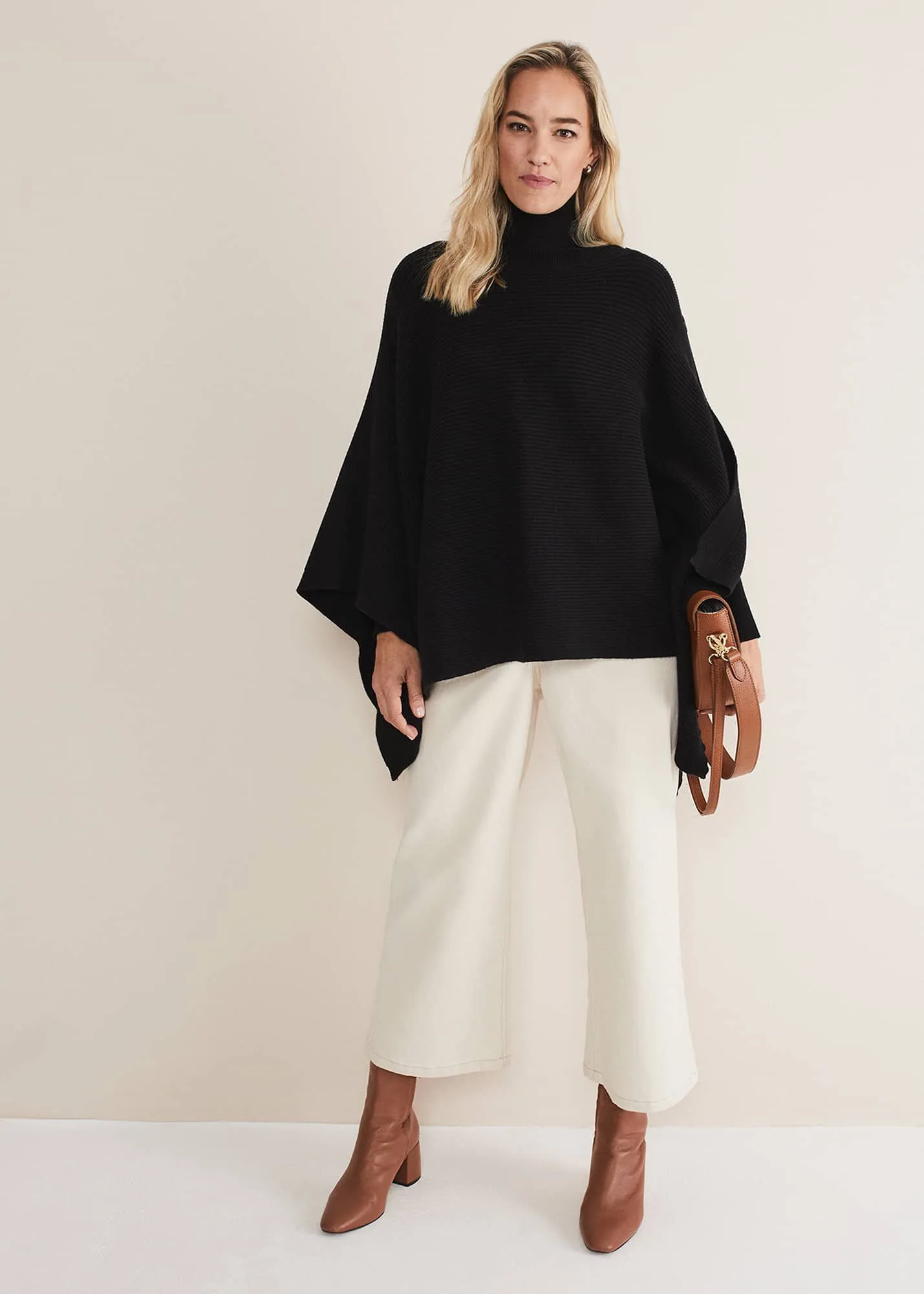 Ribbed Button Poncho