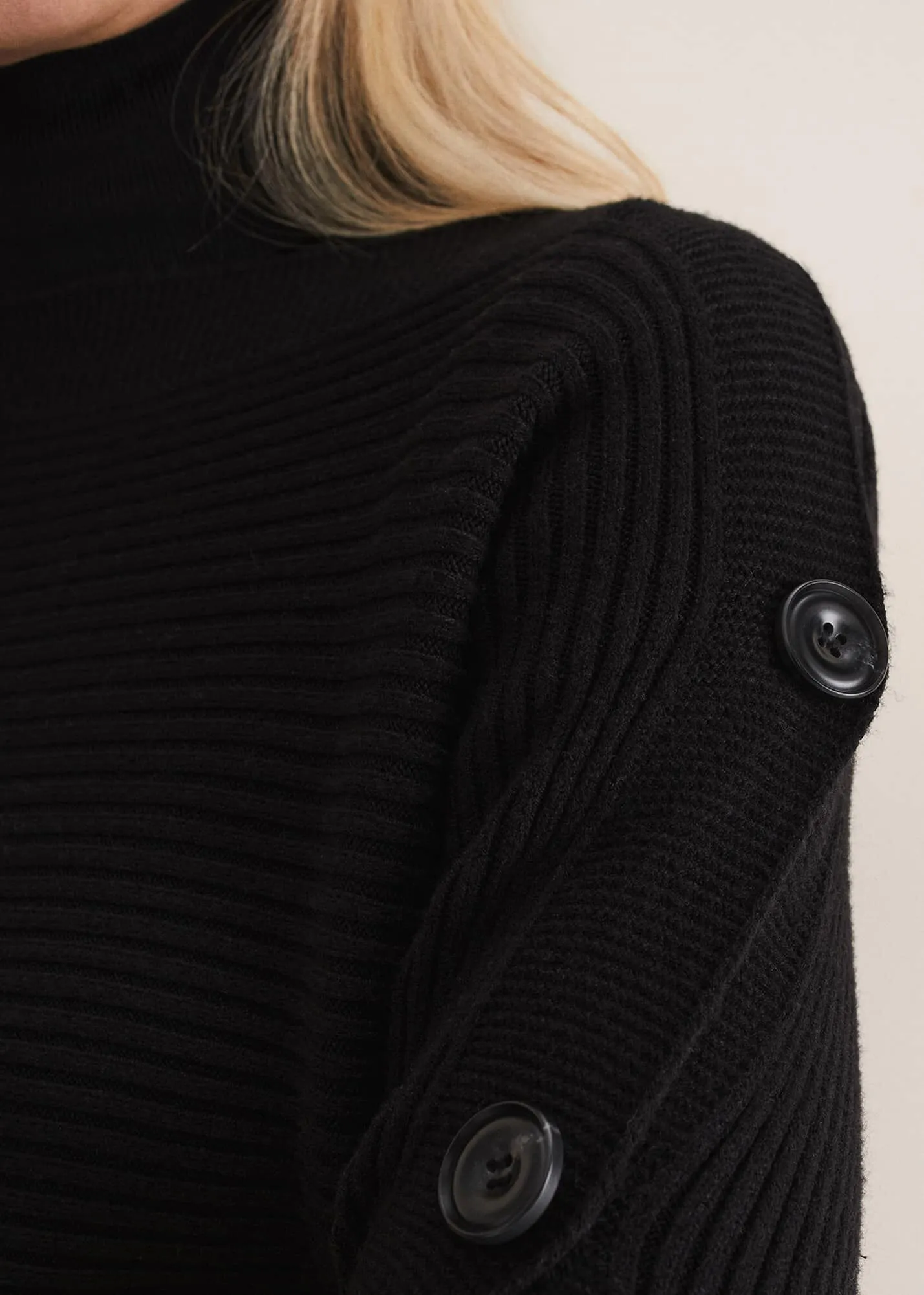 Ribbed Button Poncho