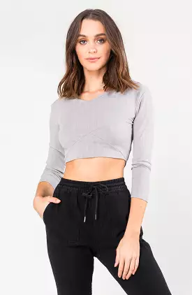 Rusty US DORIS FASHION CROP TOP - ASPHALT