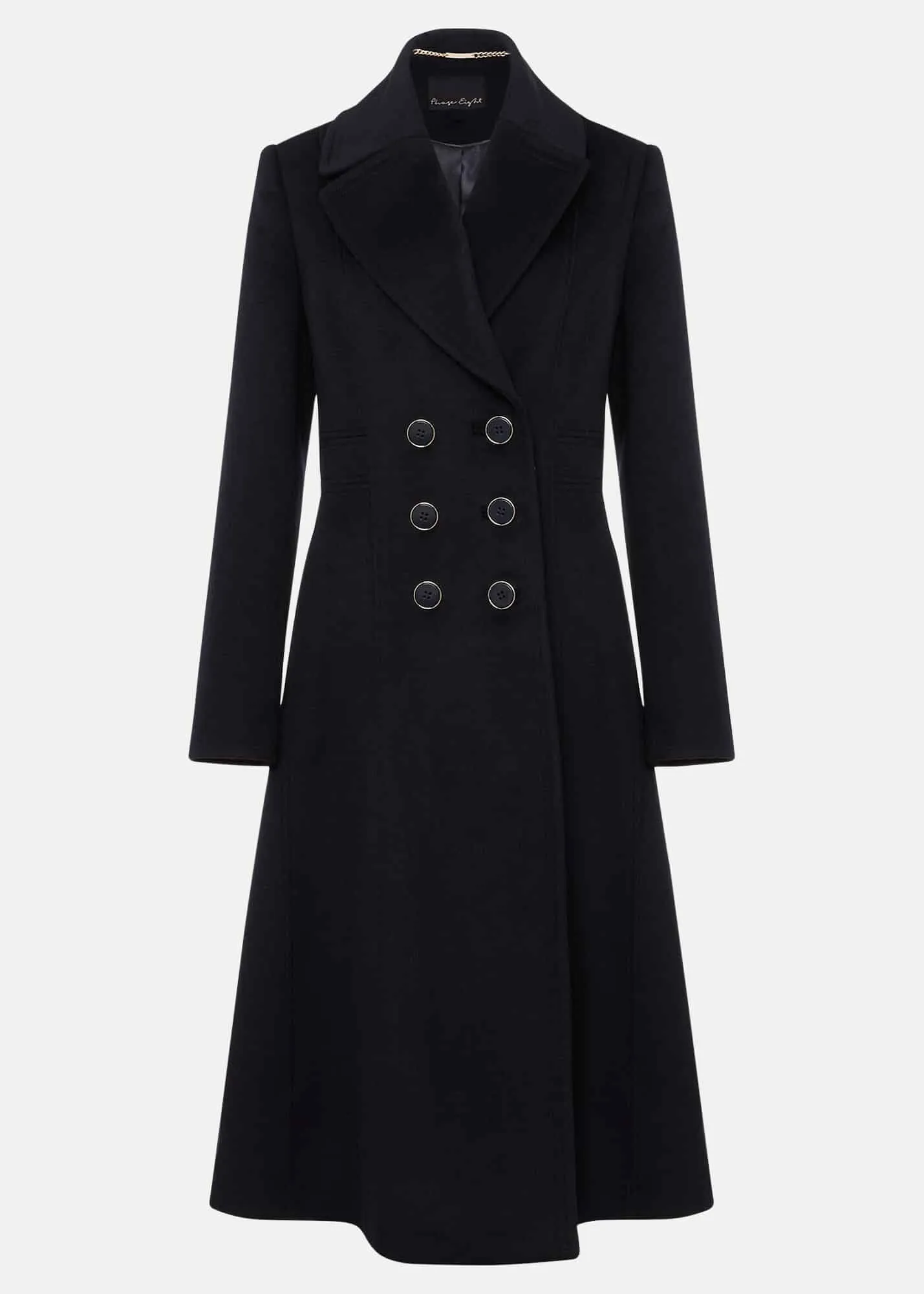 Sandra Wool Navy Long Smart Coat