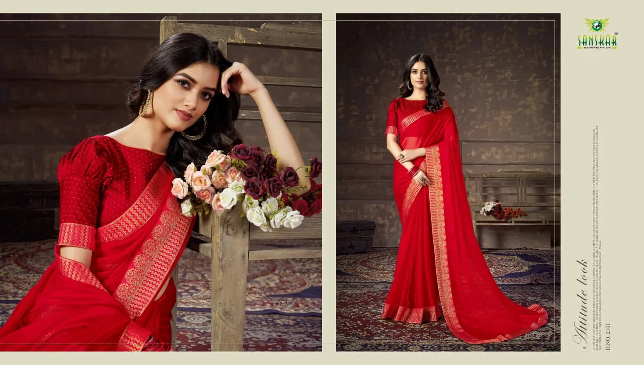 Sanskar Presents Anantaa Chiffon Fabric Fancy Designer Sarees