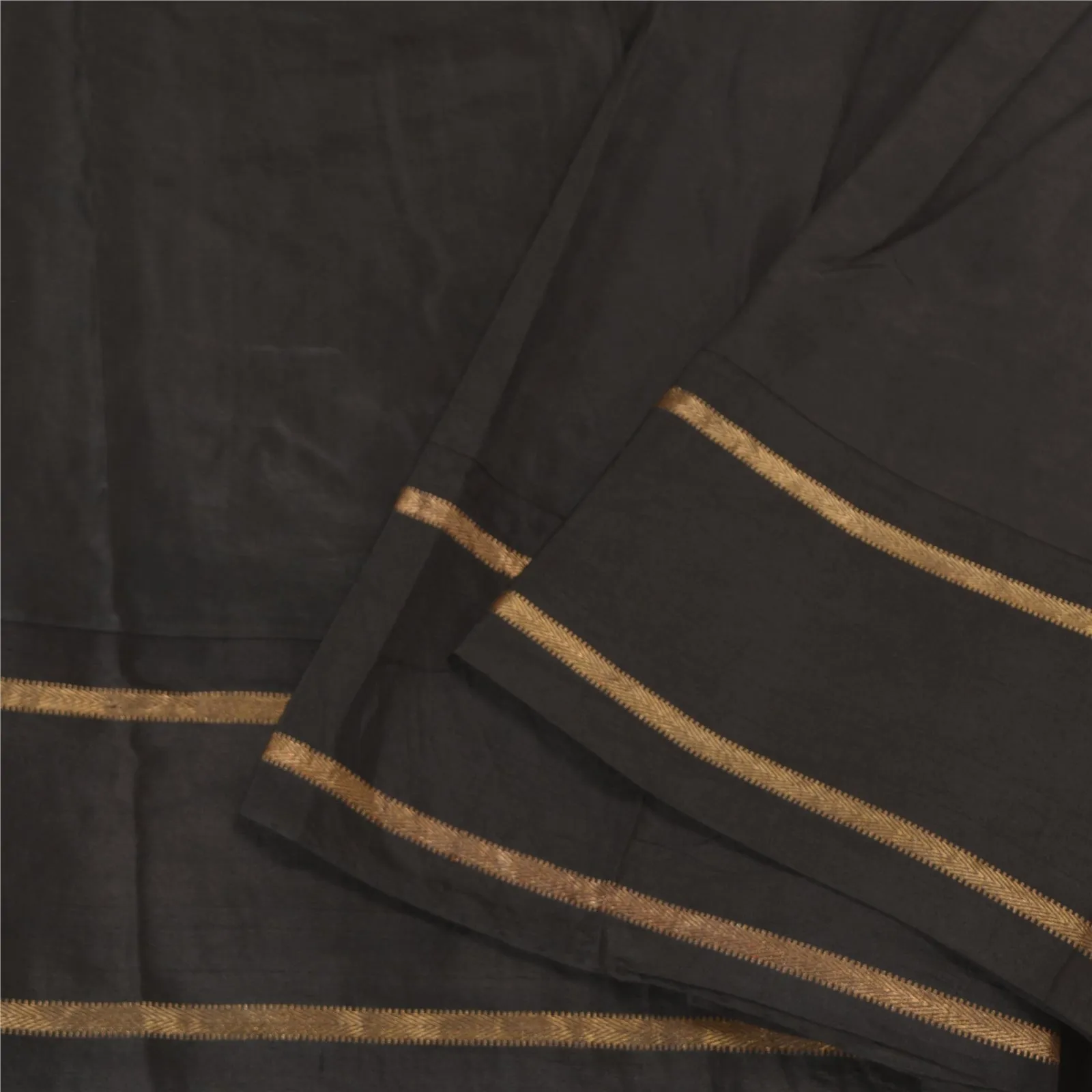 Sanskriti Vintage Black Sarees 100% Pure Silk Woven Premium Zari Sari Fabric