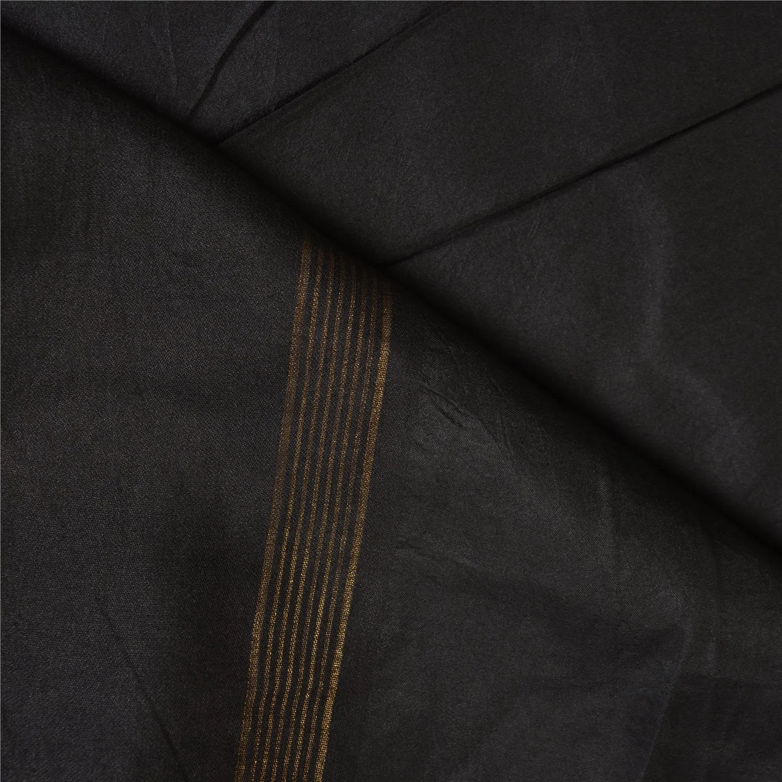 Sanskriti Vintage Black Sarees 100% Pure Silk Woven Premium Zari Sari Fabric