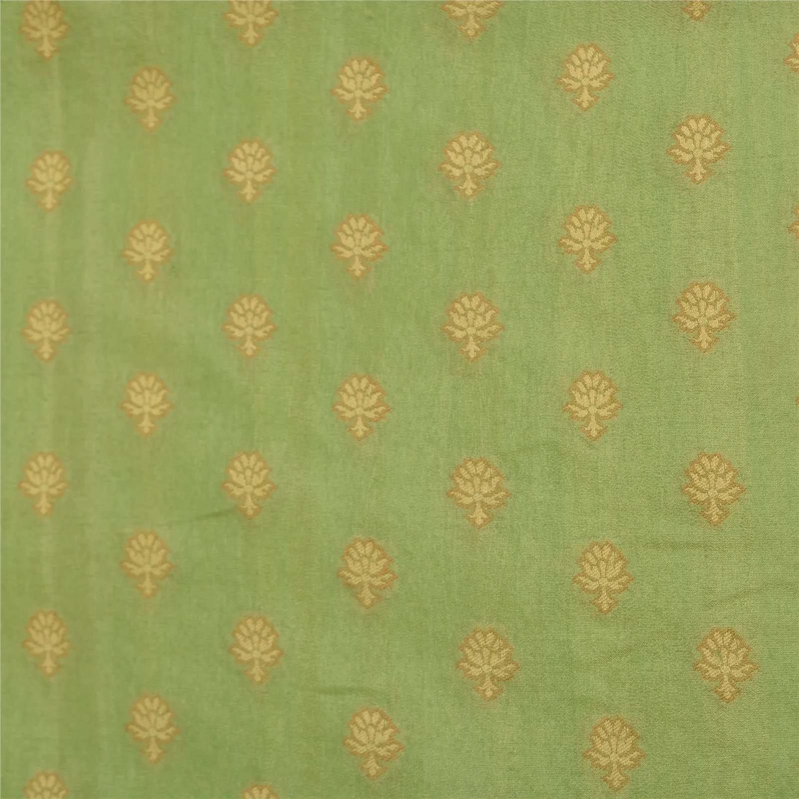 Sanskriti Vintage Green Indian Sarees 100% Pure Silk Woven Premium Sari Fabric