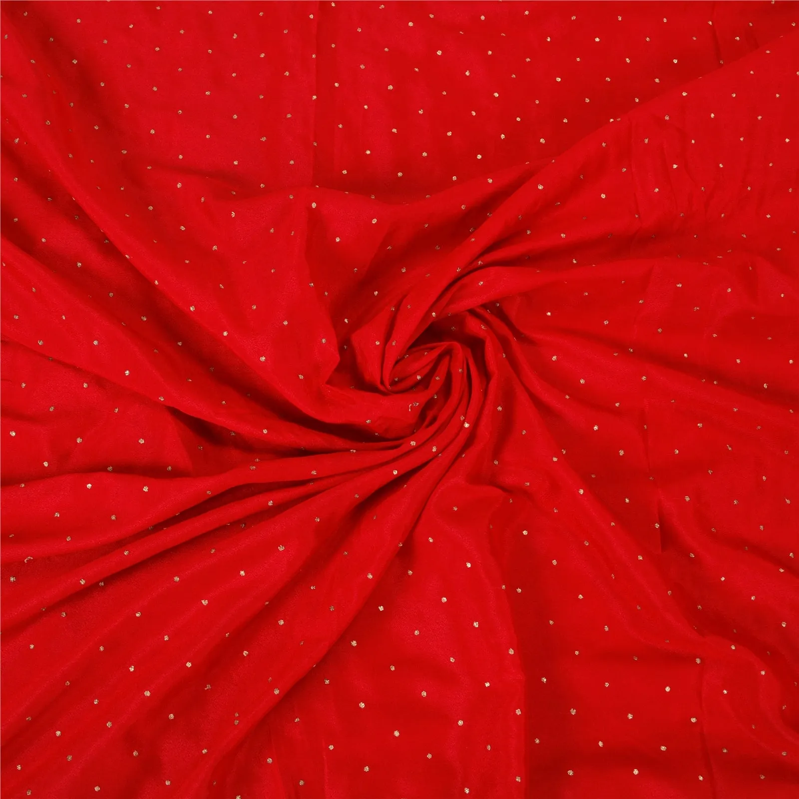 Sanskriti Vintage Red Sarees Art Silk Hand Beaded Premium Sari Craft Fabric