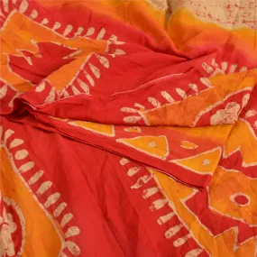 Sanskriti Vintage Sarees Multi Batik Printed Pure Cotton Sari 5yd Craft Fabric