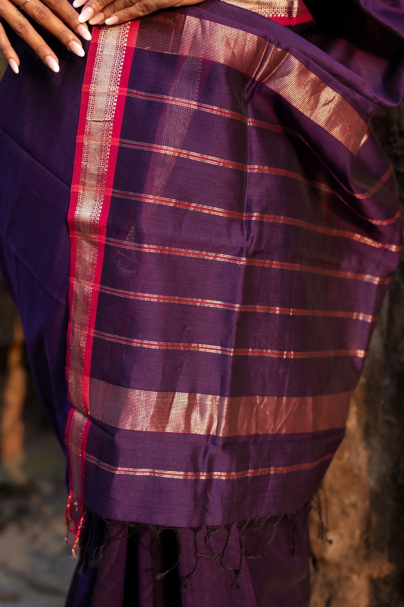 Seher - Green purple Maheshwari Saree