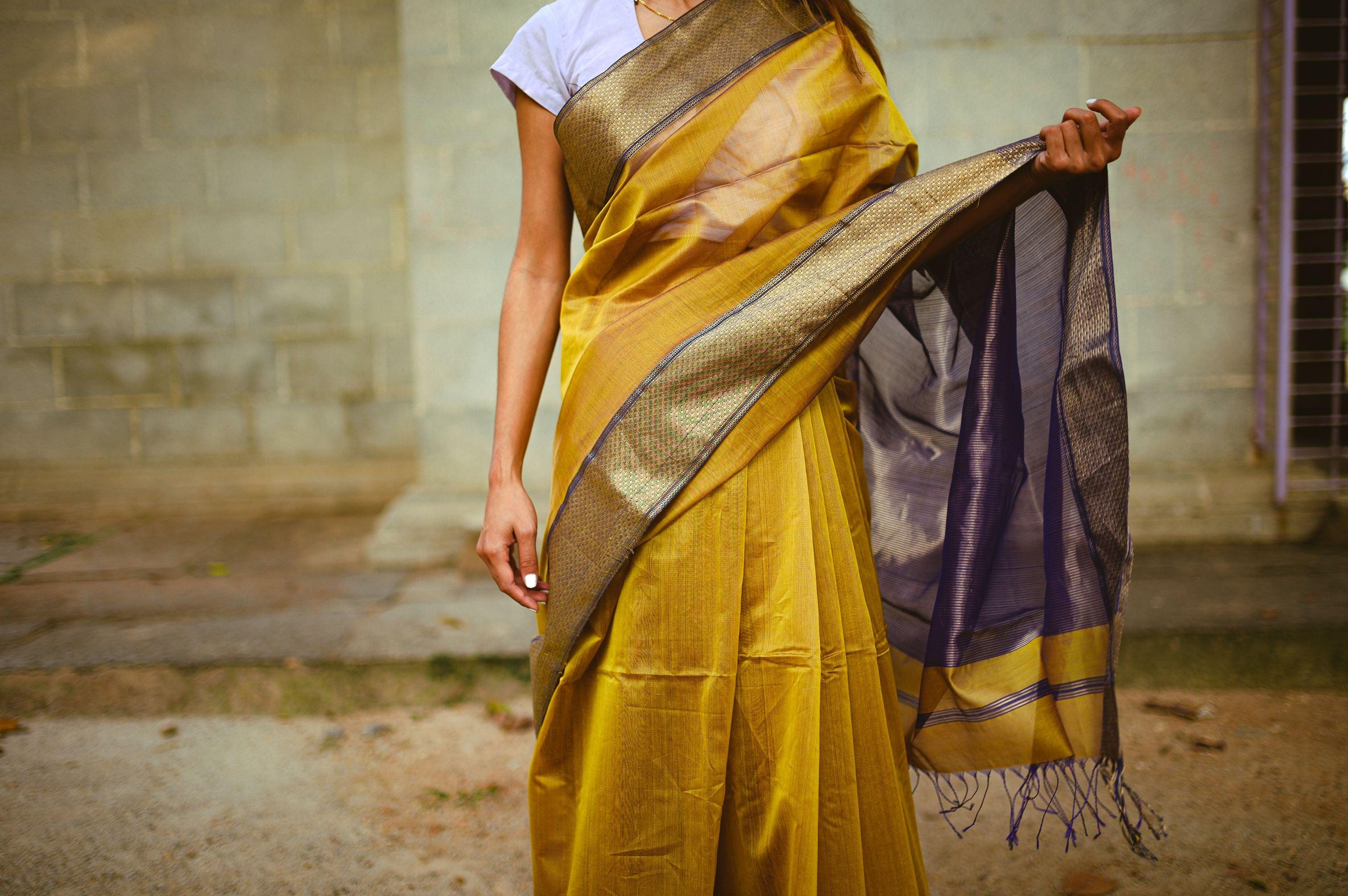 Seher - Mustard Maheshwari Saree