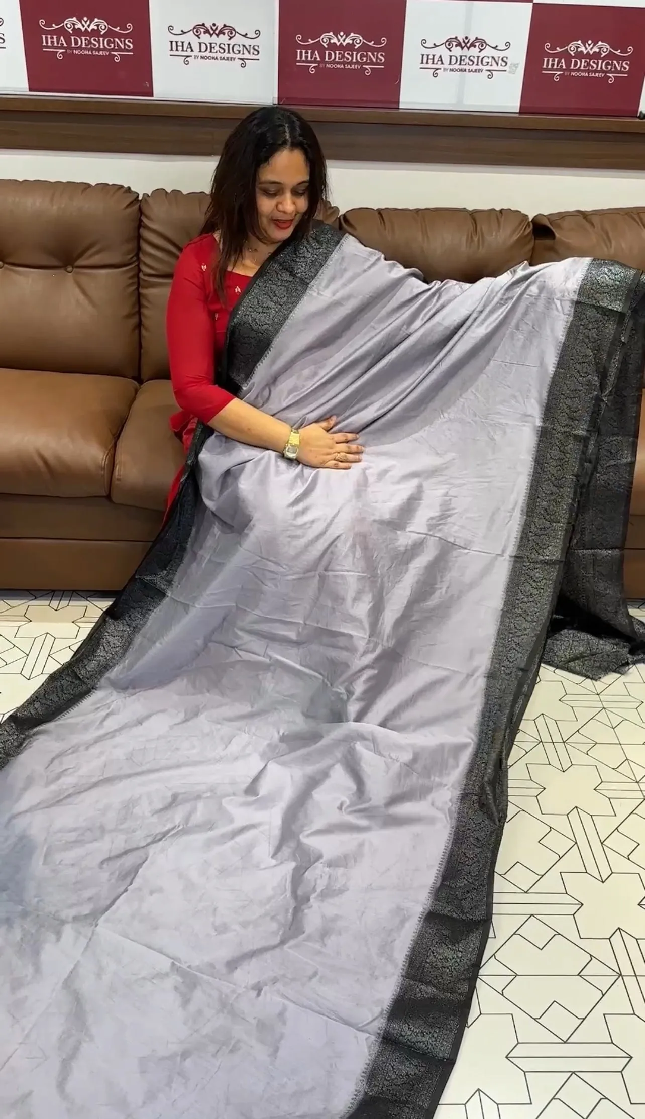 SEMI BANARASI SAREES - IHA 13942