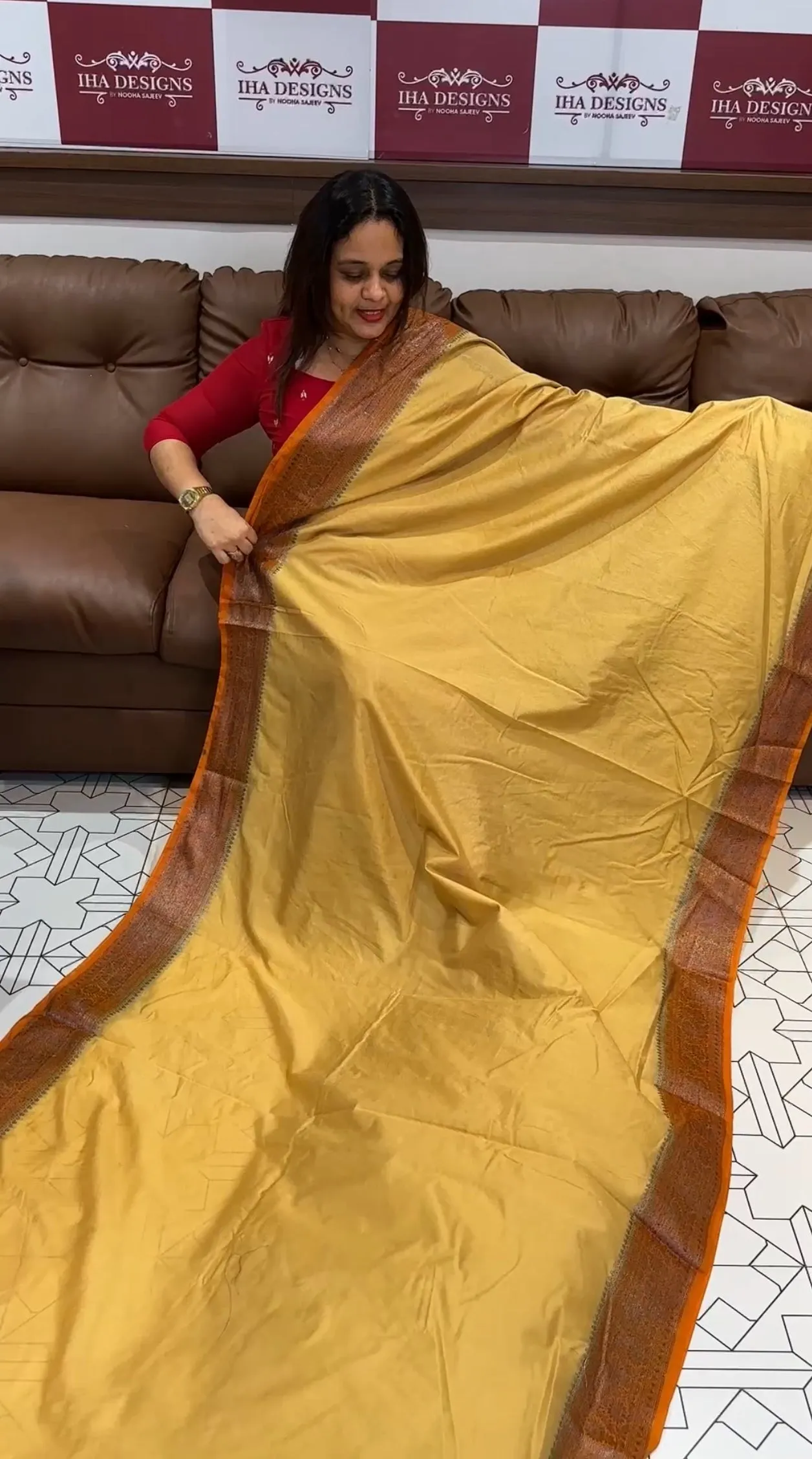 SEMI BANARASI SAREES - IHA 13942