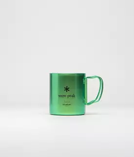 Snow Peak Titanium Double Wall 450ml Mug - Anodized Ocean Green