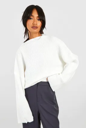 Soft Rib Knit High Neck Sweater