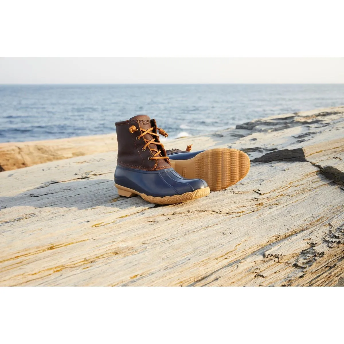 Sperry Saltwater Duck Weather Boot Tan/Navy