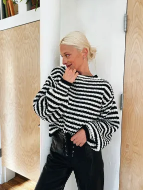 Striped Cropped Knit Sweater