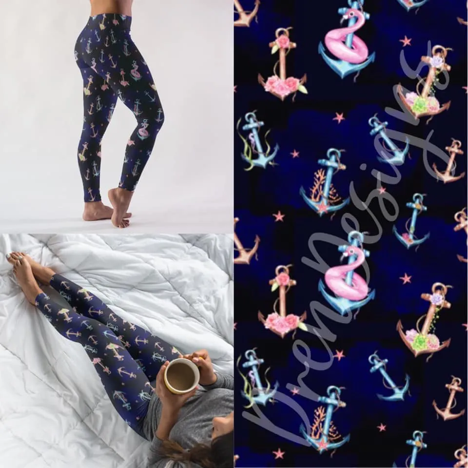 Summer Time Anchor Leggings