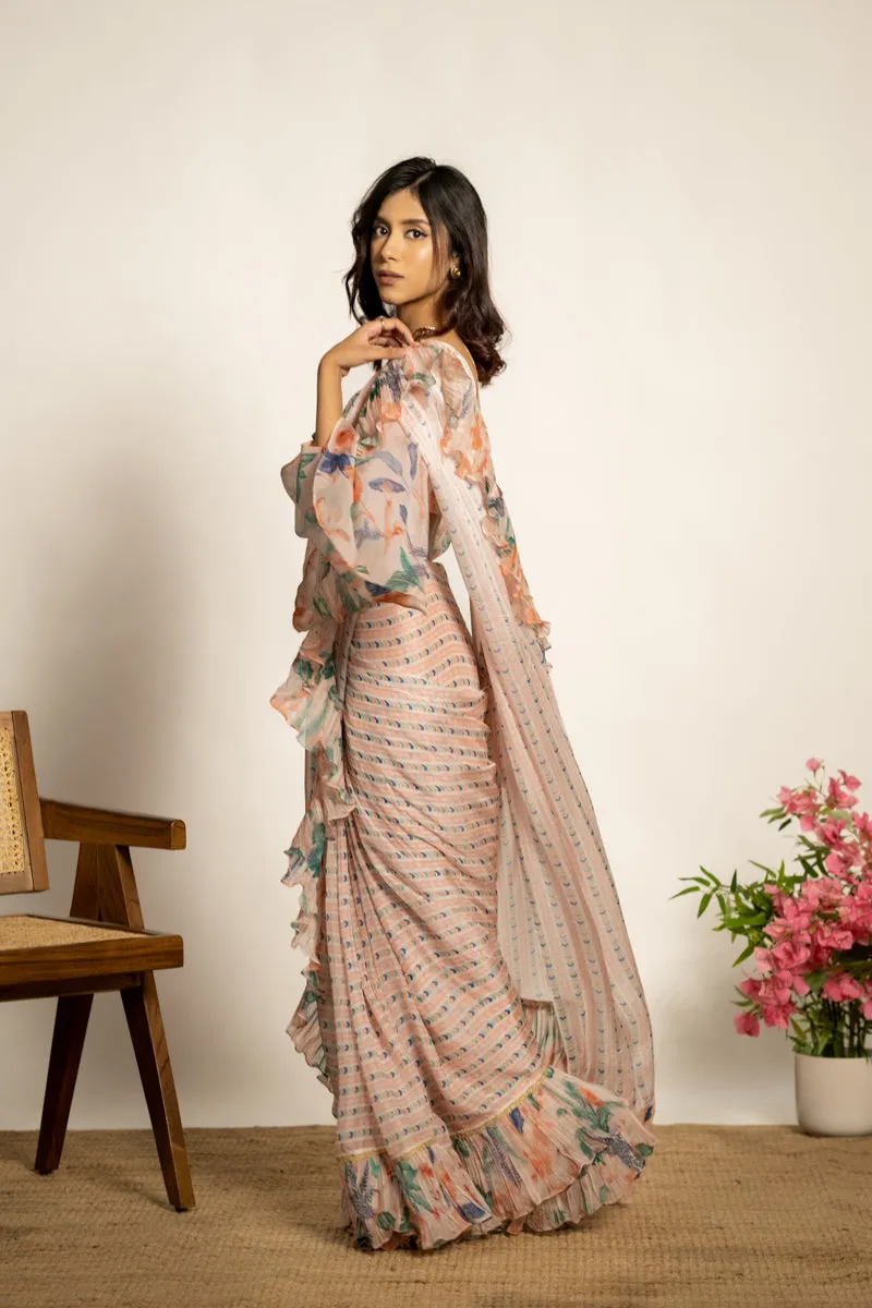 Tara Saree- Peach