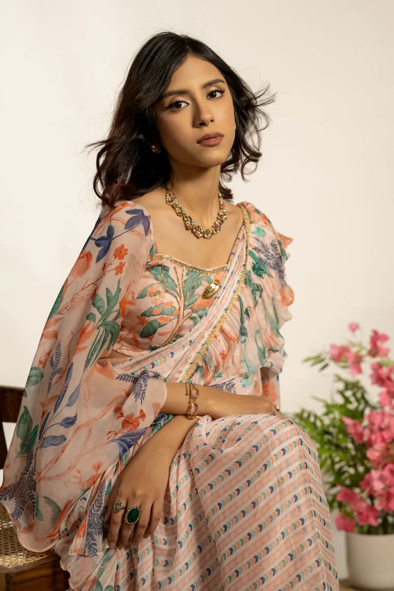 Tara Saree- Peach