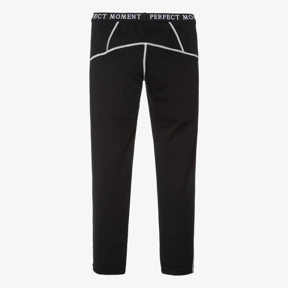 Teen Girls Black Thermal Star Leggings