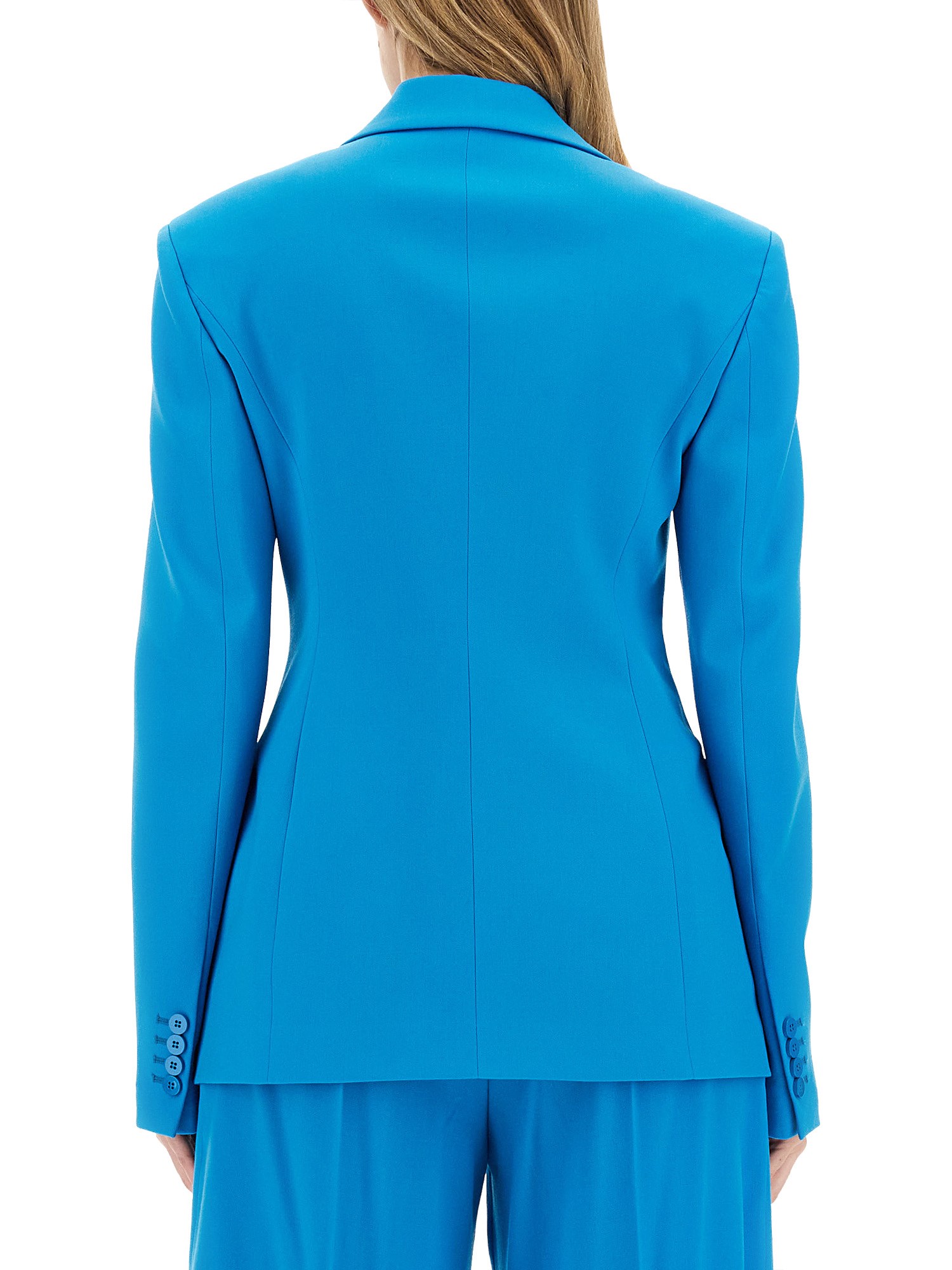 THE ATTICO    HOURGLASS BLUE VIRGIN WOOL BLAZER