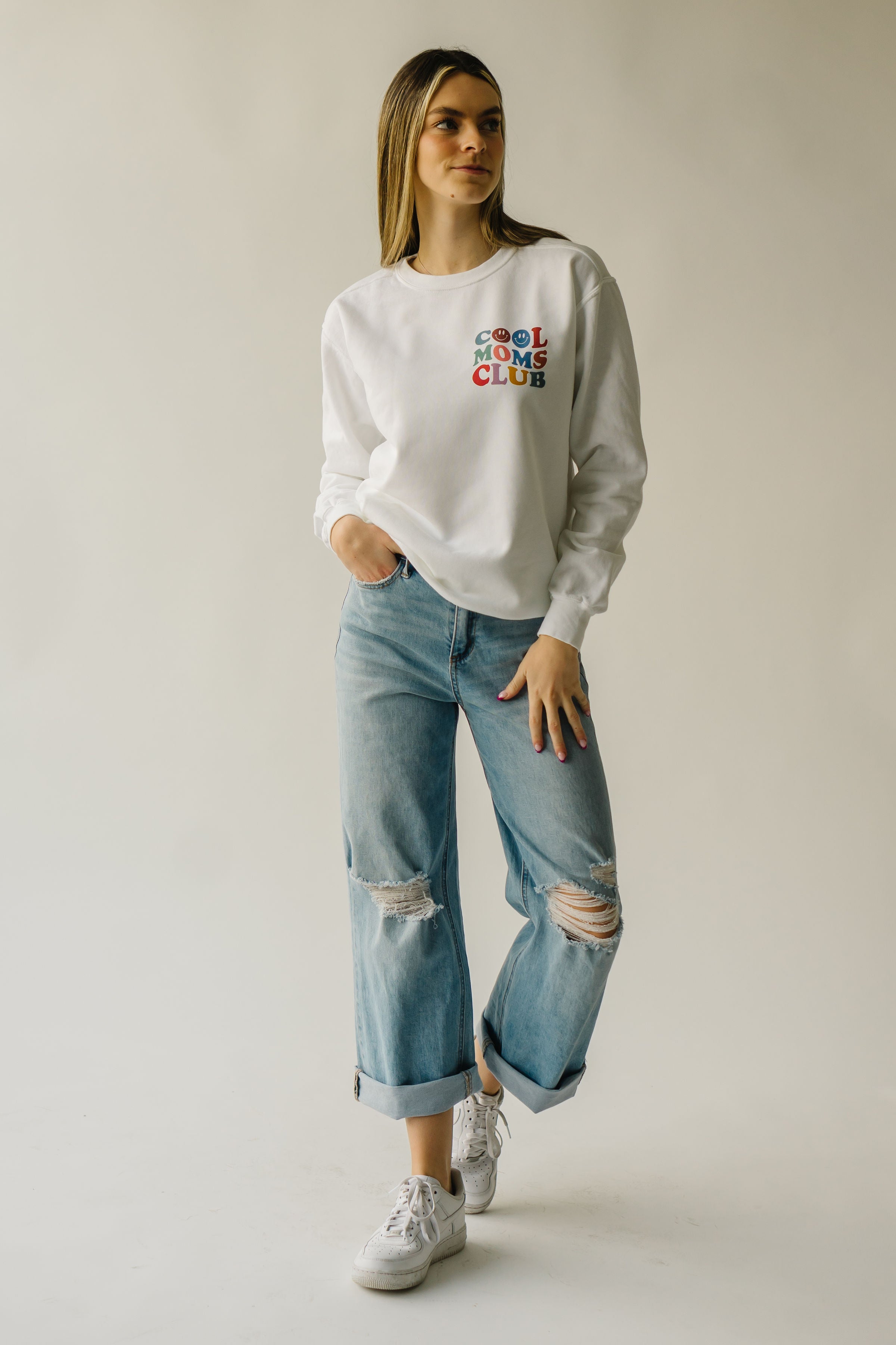 The Cool Moms Club Sweatshirt in White