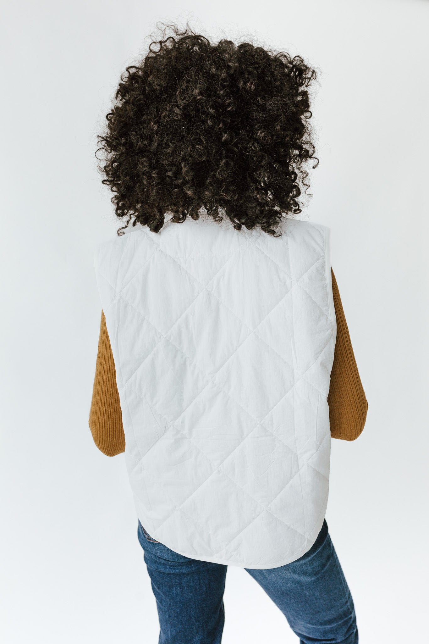 The Kent Quilted Button-Up Vest in White