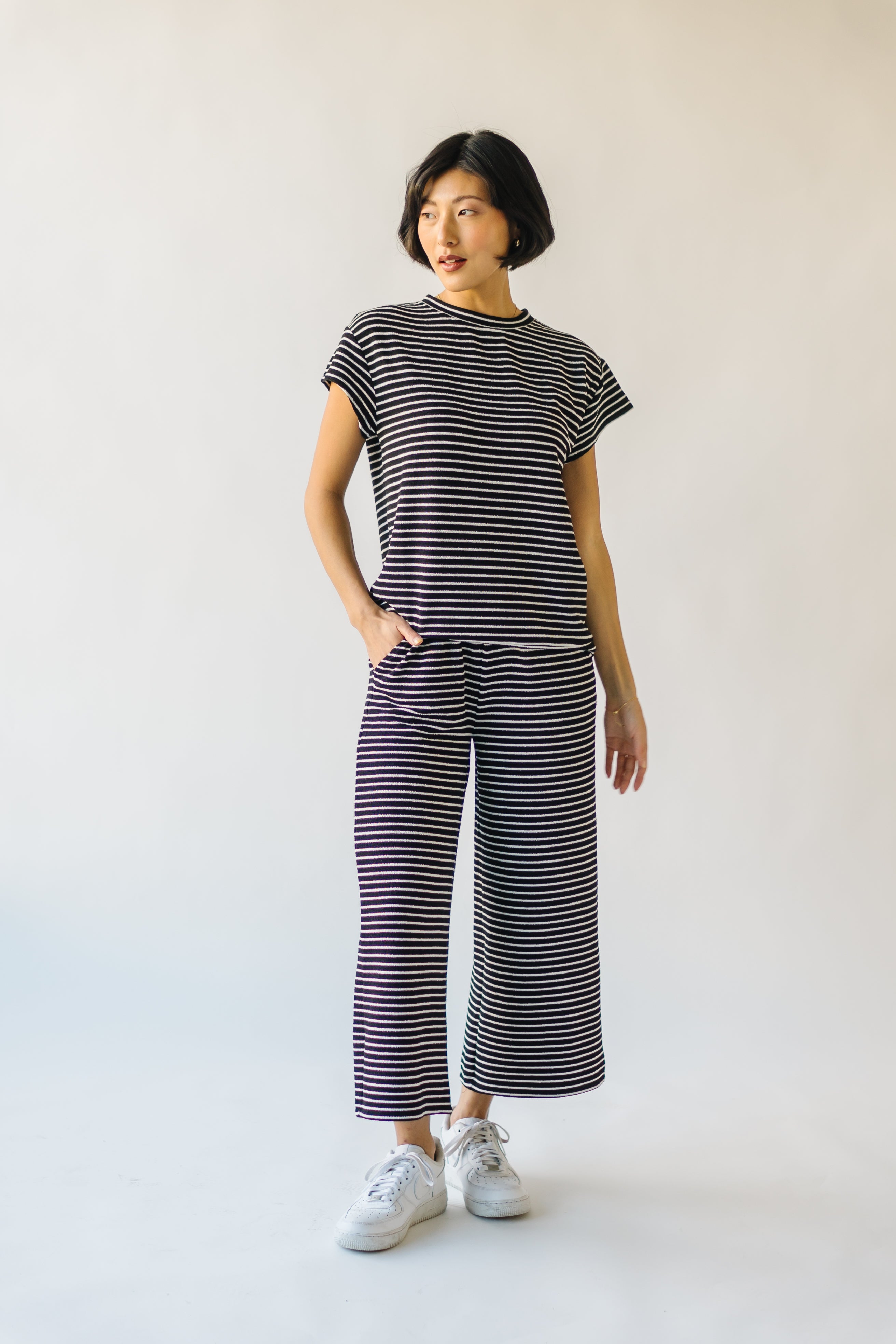 The Lenny Basic Top in Black Stripe