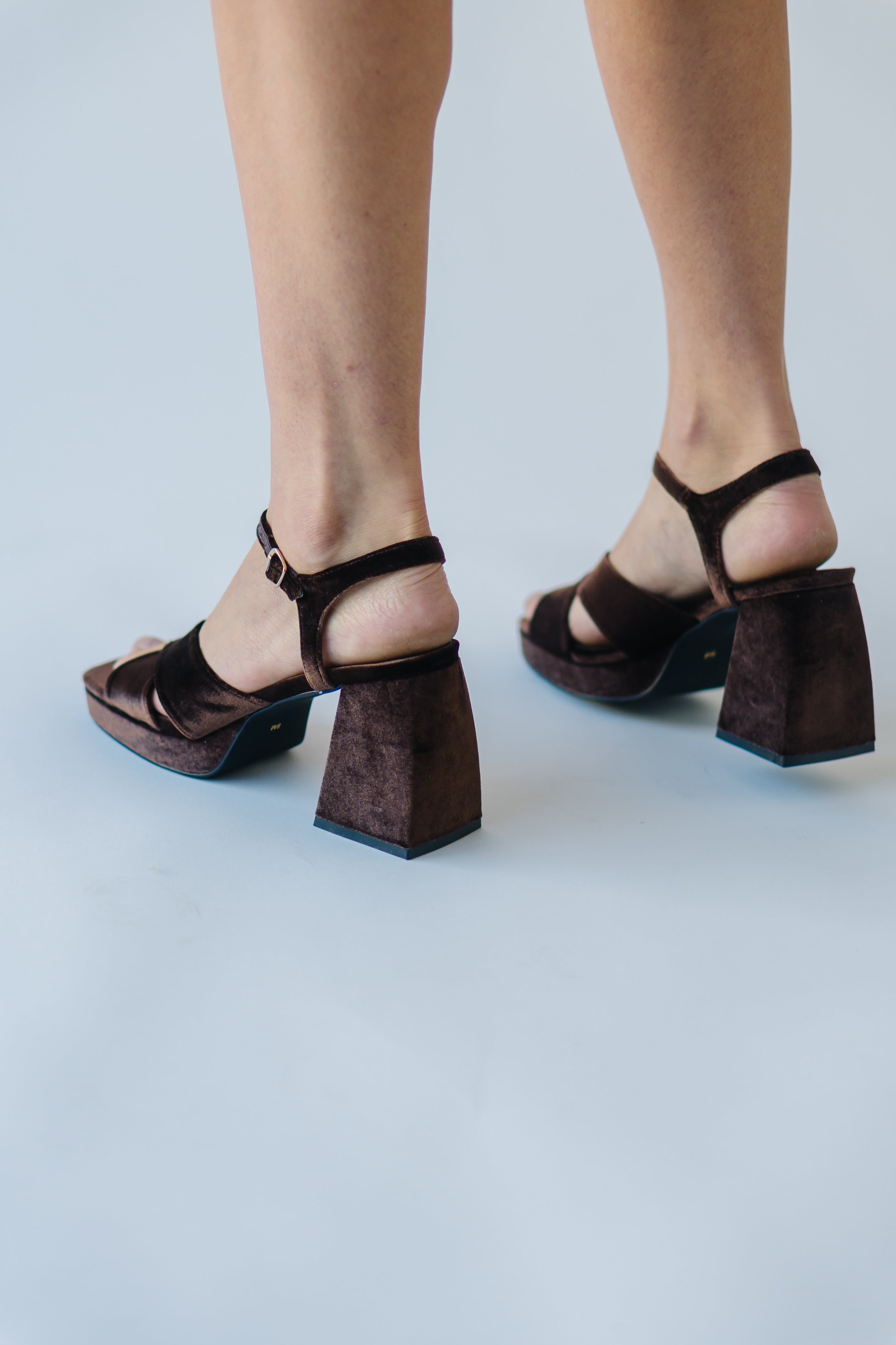 The Robin Velvet Heel in Chocolate