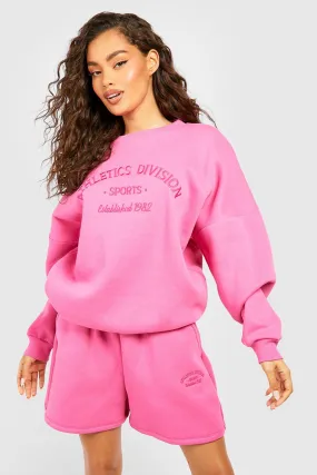 Tonal Embroidered Sweater Short Tracksuit