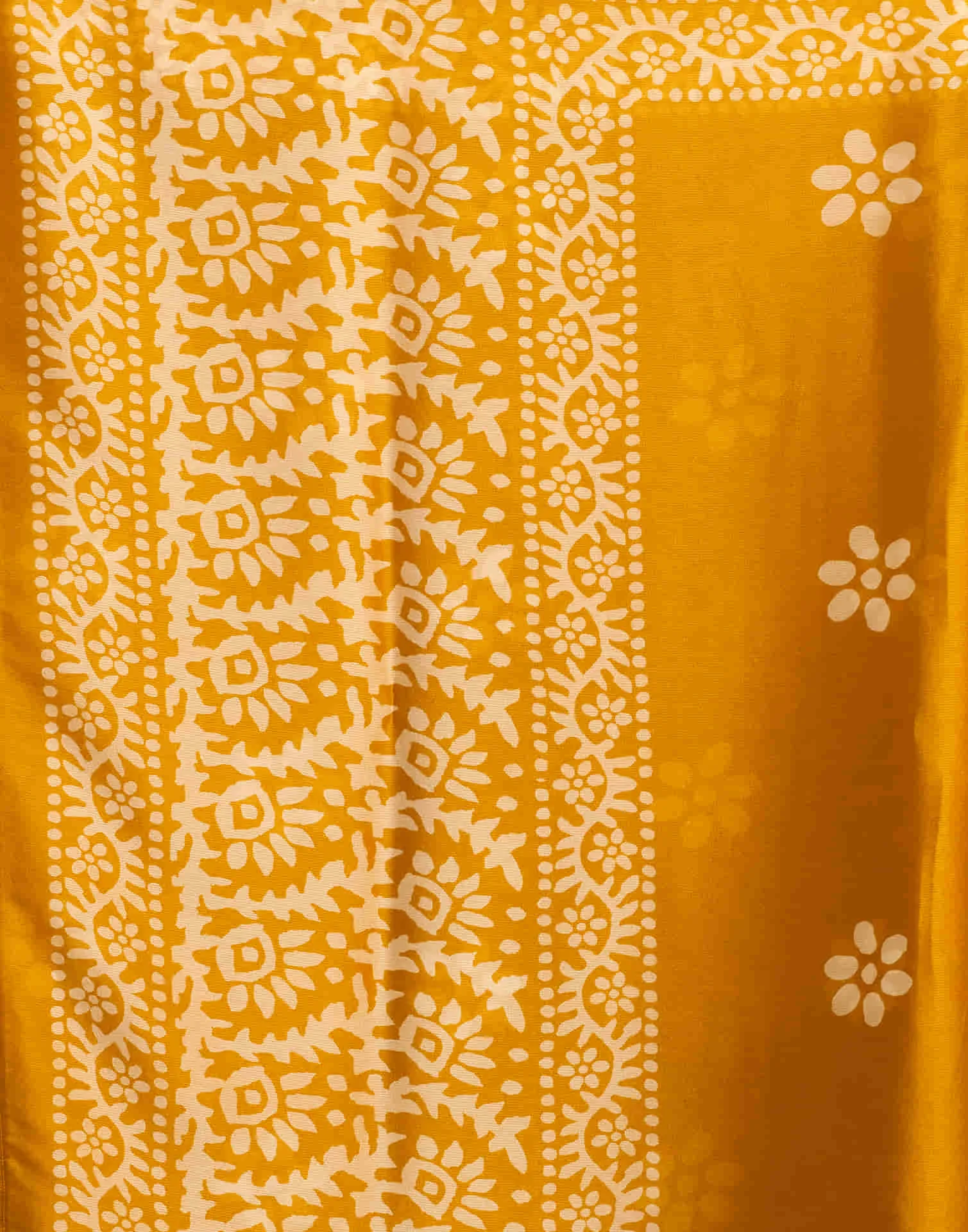 Turmeric Yellow Chiffon Printed Saree