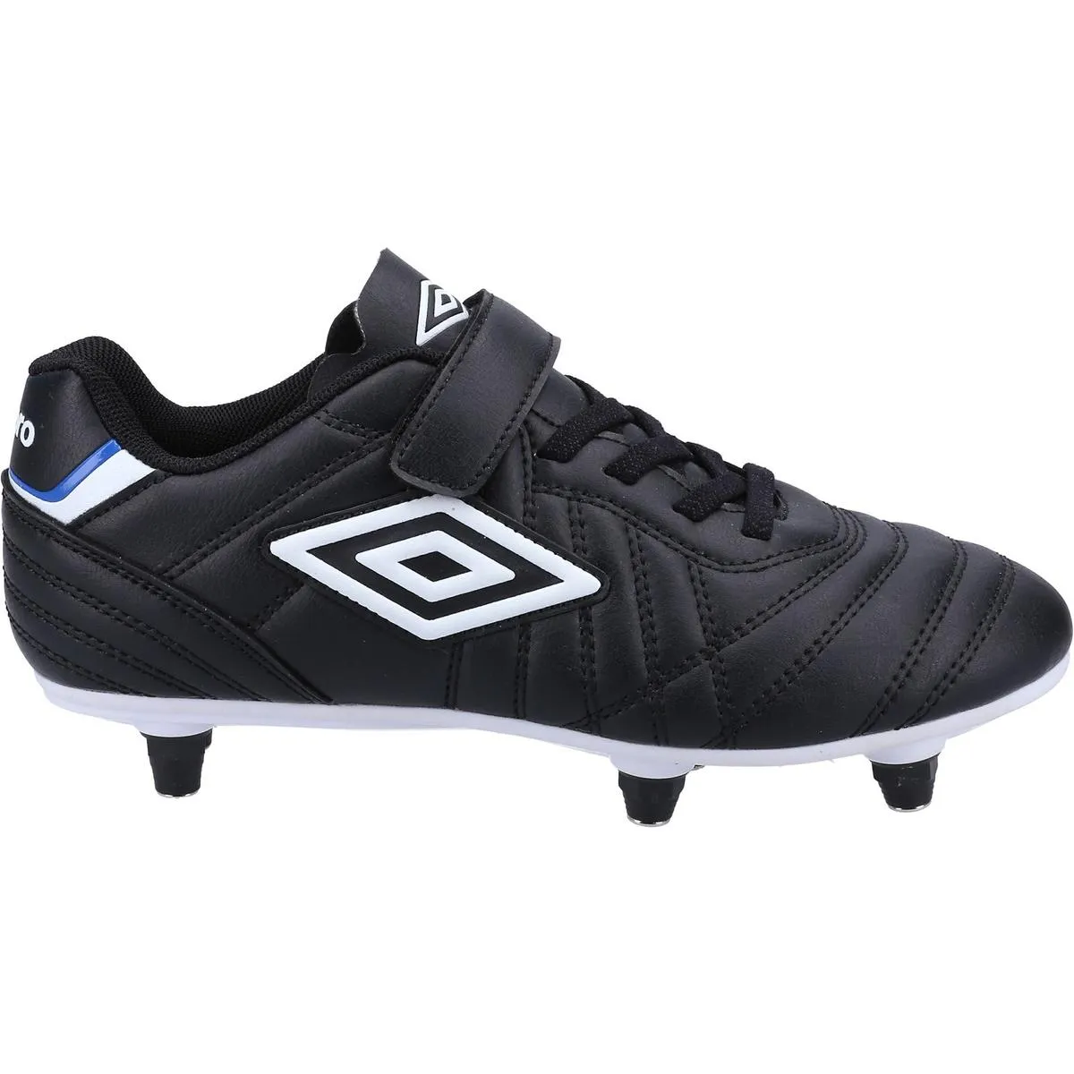 Umbro Speciali Liga Soft Ground Jnr Velcro Football Boot Black/White