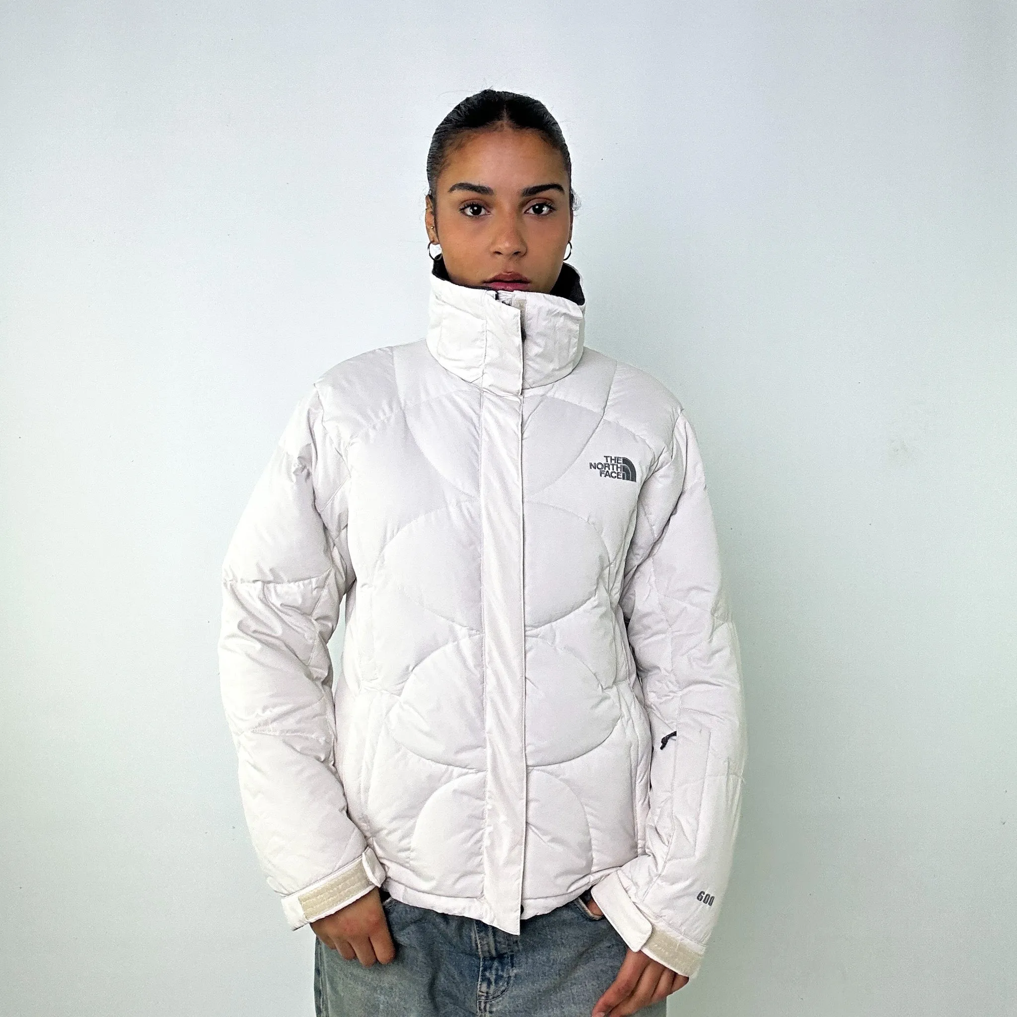 White 90s The North Face 600 Series Ski  Puffer Jacket Coat (M)