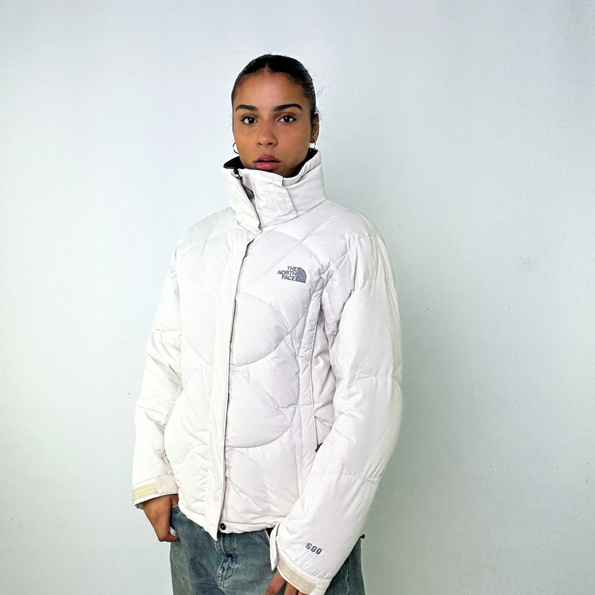 White 90s The North Face 600 Series Ski  Puffer Jacket Coat (M)