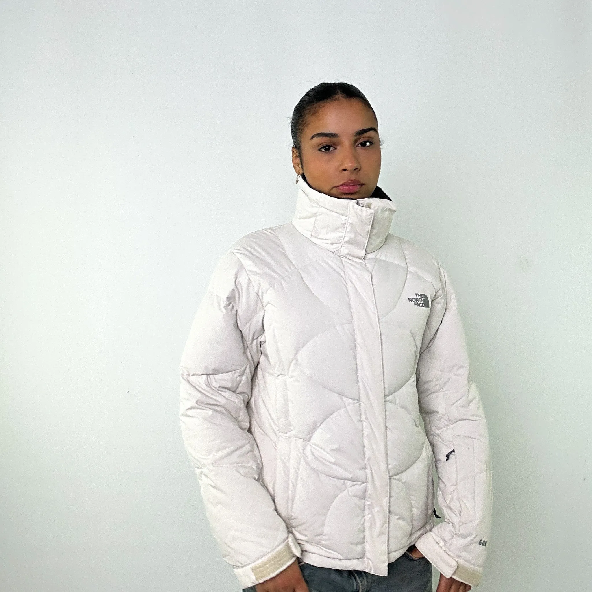 White 90s The North Face 600 Series Ski  Puffer Jacket Coat (M)