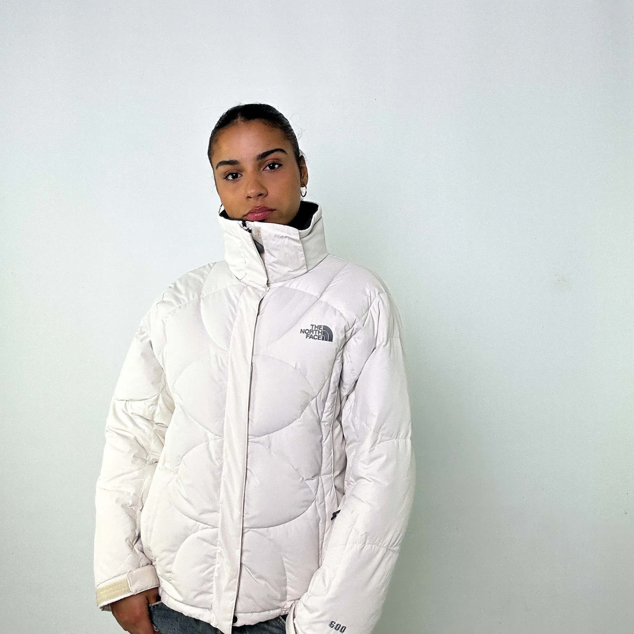 White 90s The North Face 600 Series Ski  Puffer Jacket Coat (M)