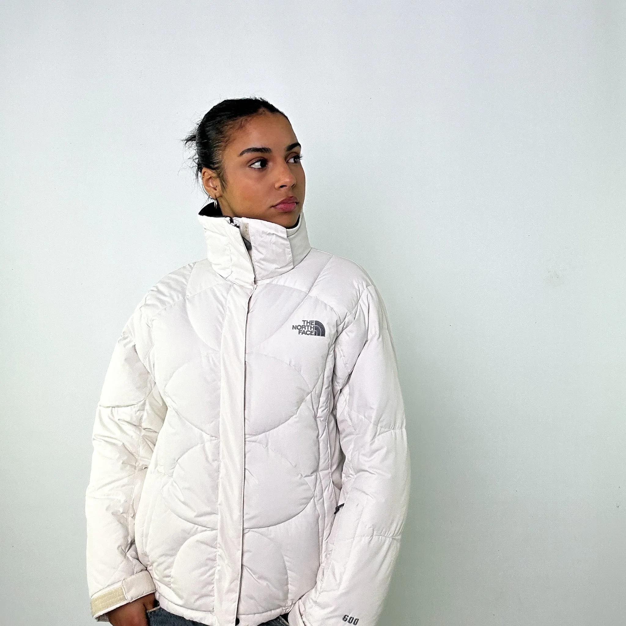 White 90s The North Face 600 Series Ski  Puffer Jacket Coat (M)