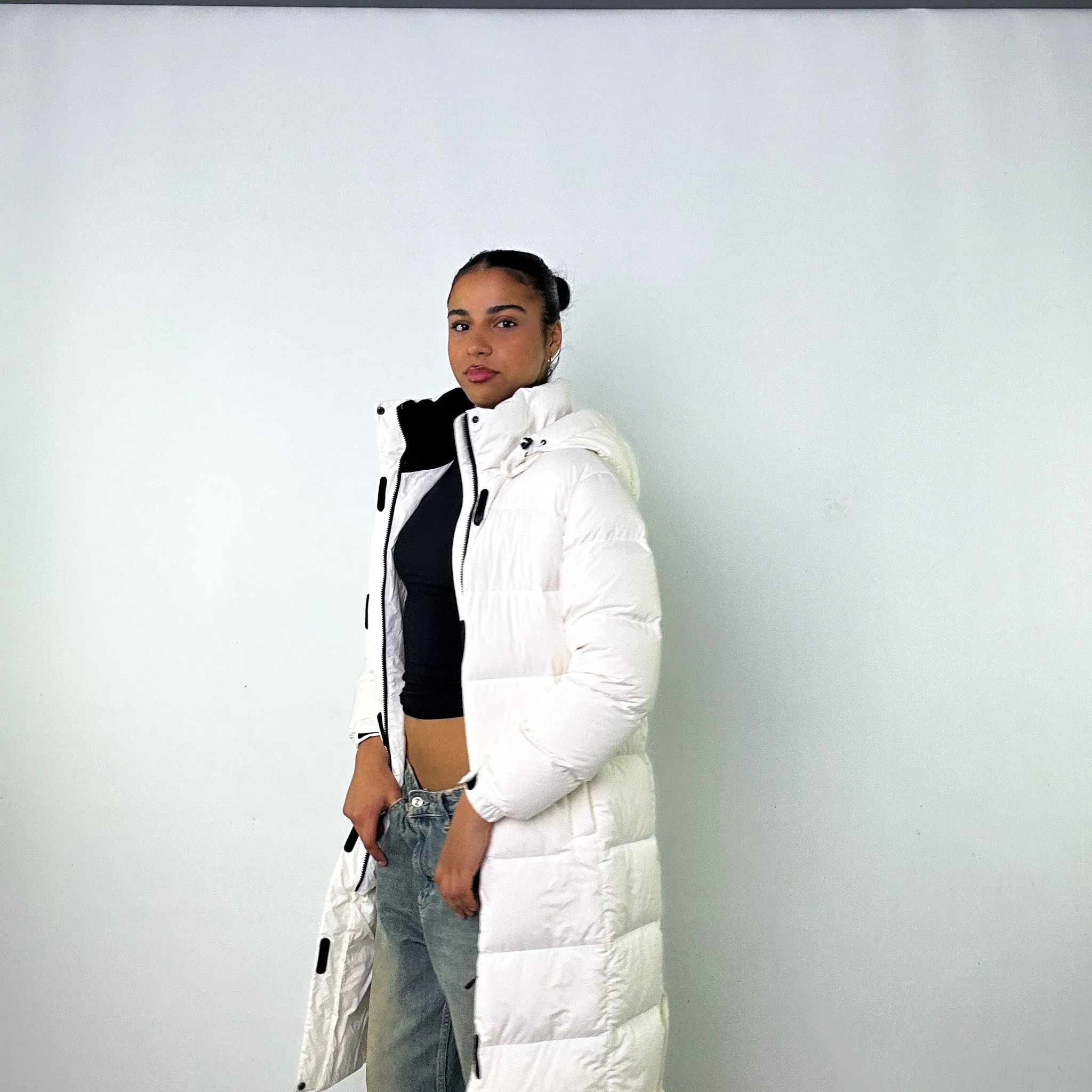 White y2ks Mont Bell Puffer Jacket Coat (M)