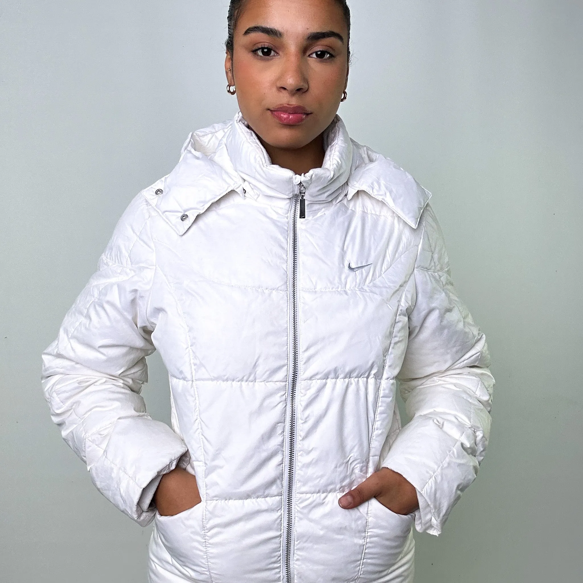 White y2ks NIKE Puffer Jacket Coat (XL)