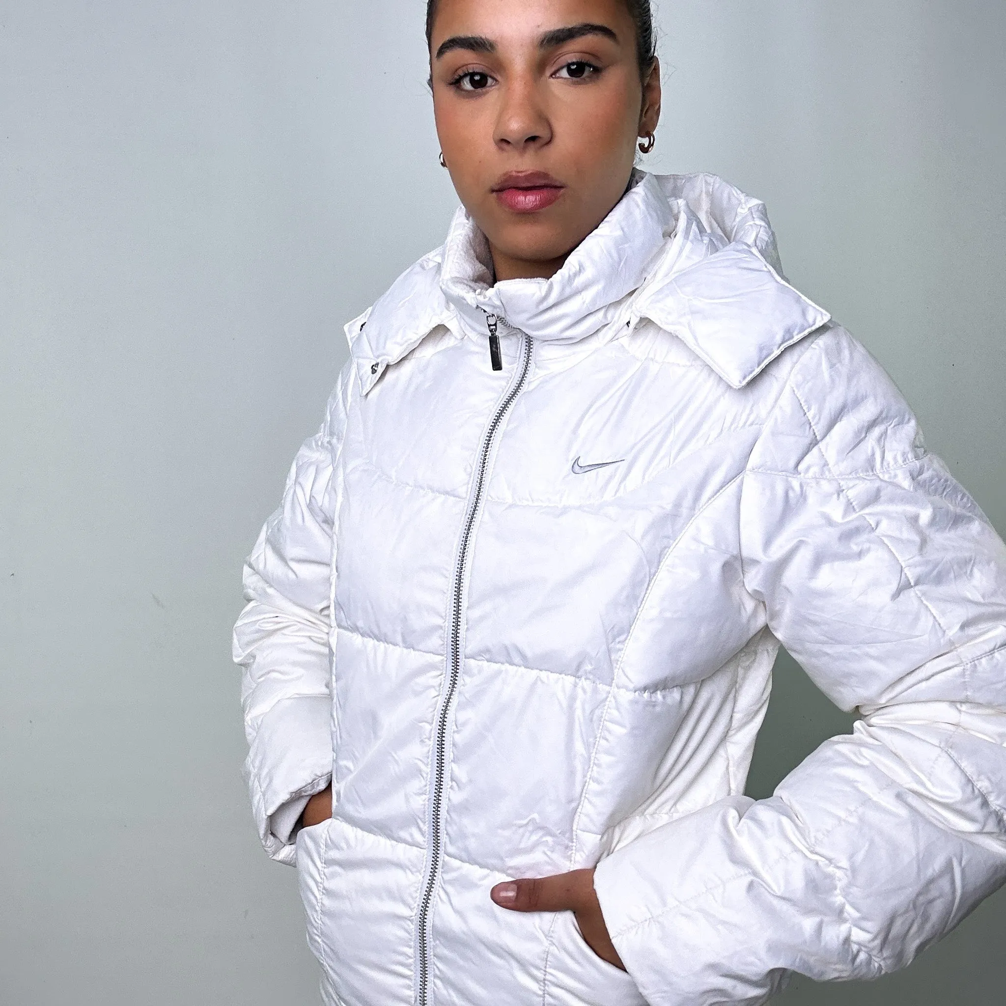 White y2ks NIKE Puffer Jacket Coat (XL)