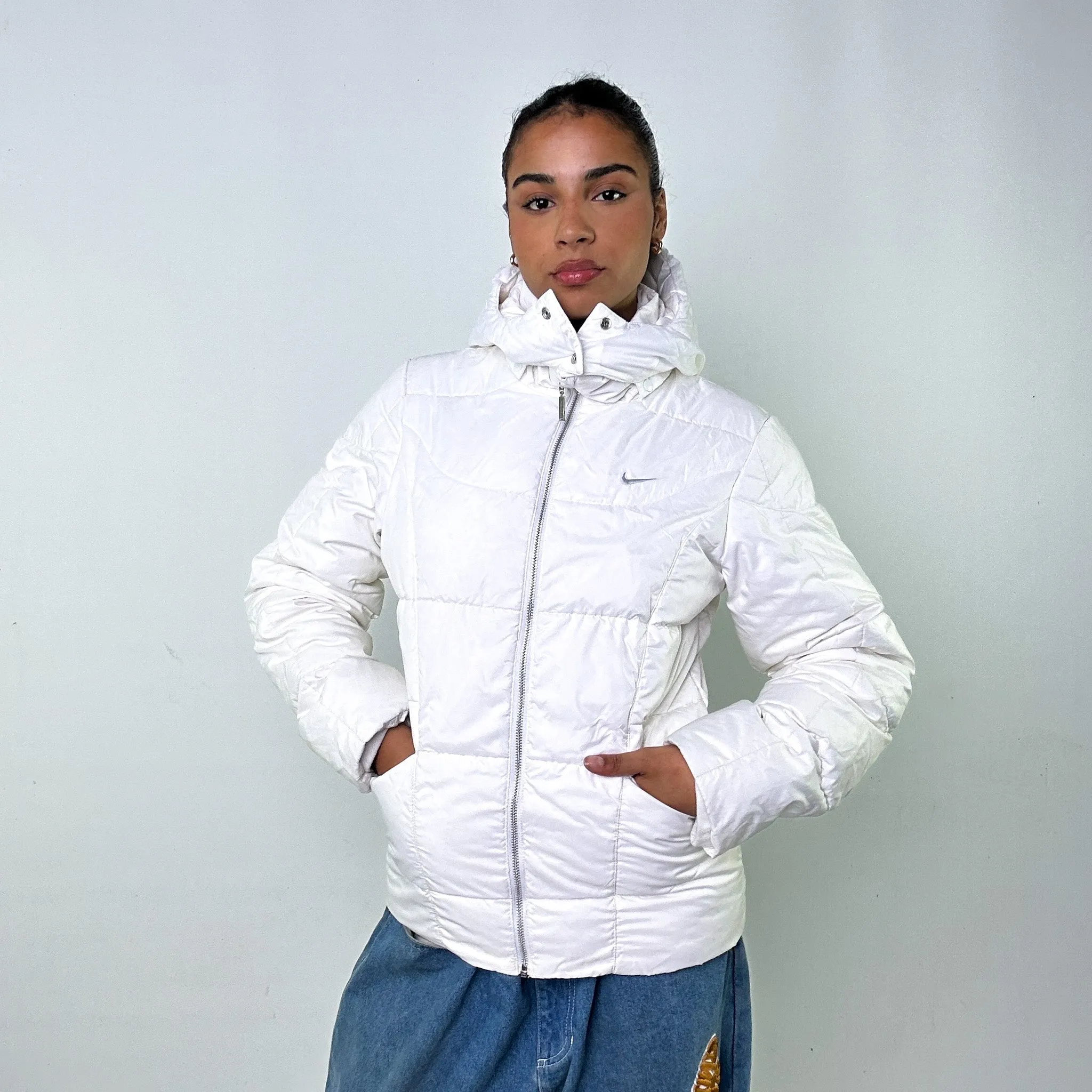 White y2ks NIKE Puffer Jacket Coat (XL)