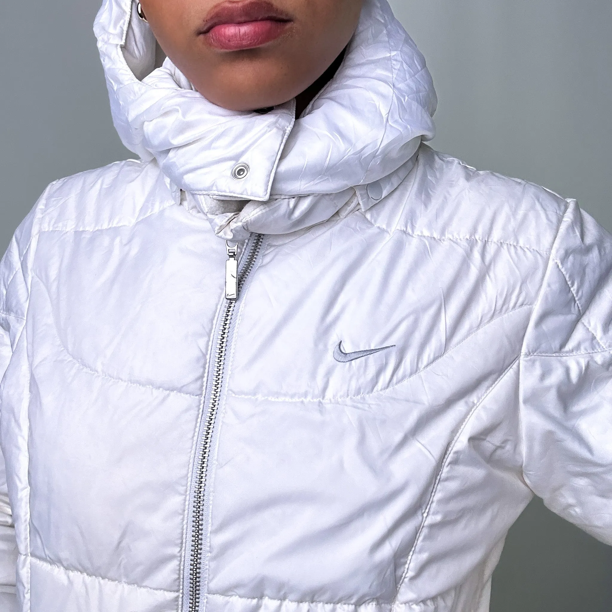 White y2ks NIKE Puffer Jacket Coat (XL)