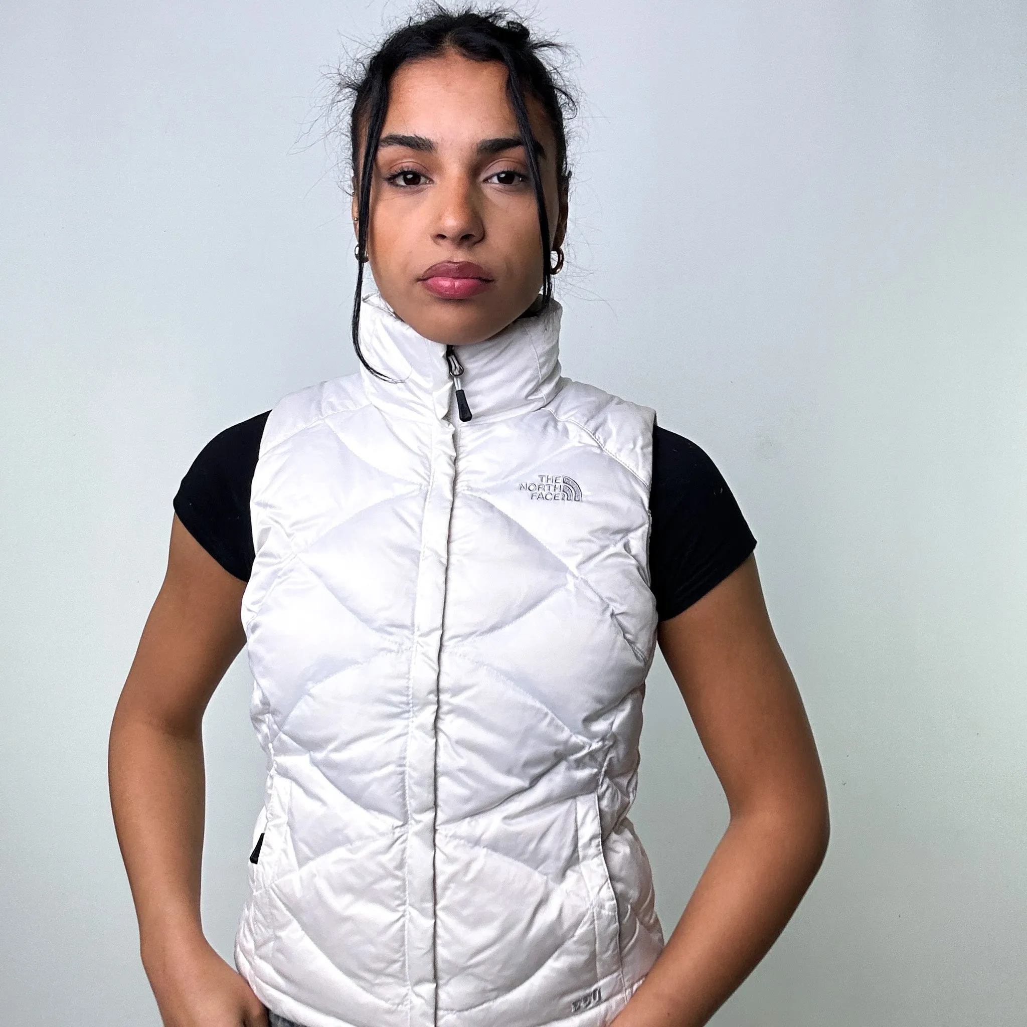 White y2ks The North Face 550 Series Puffer Jacket Coat Gilet (XS)