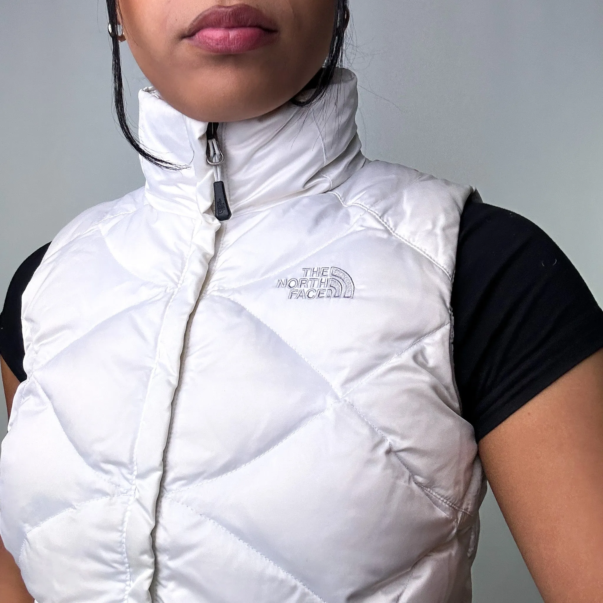 White y2ks The North Face 550 Series Puffer Jacket Coat Gilet (XS)