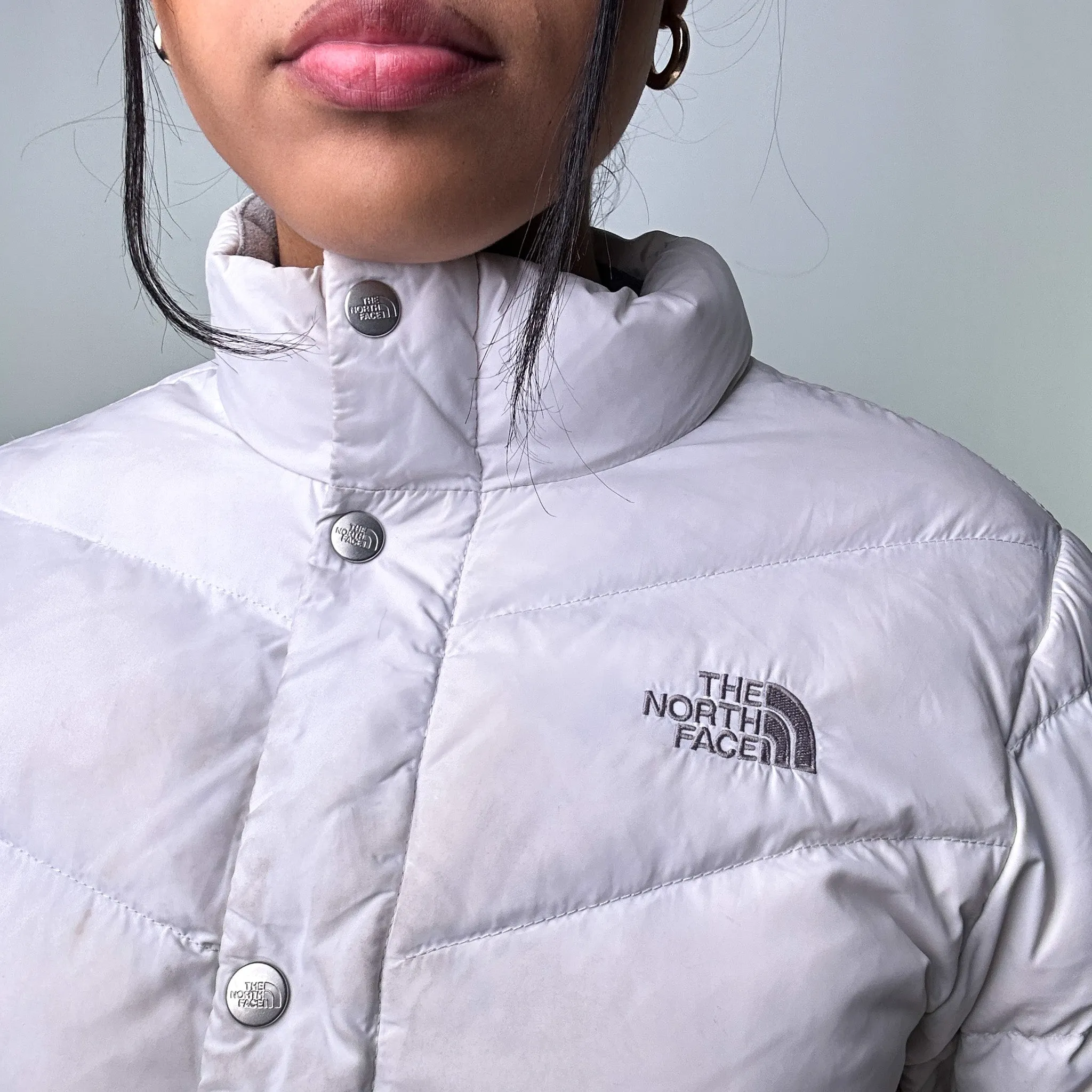 White y2ks The North Face 550 Series Puffer Jacket Coat (M)