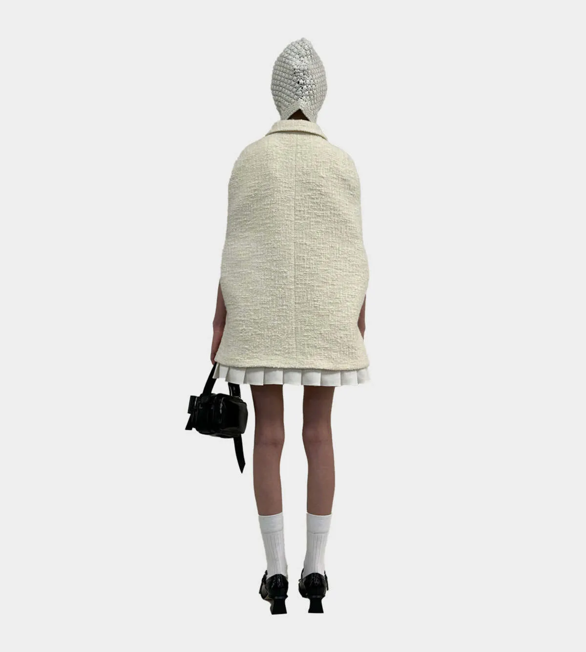 Wool Cape Coat - White